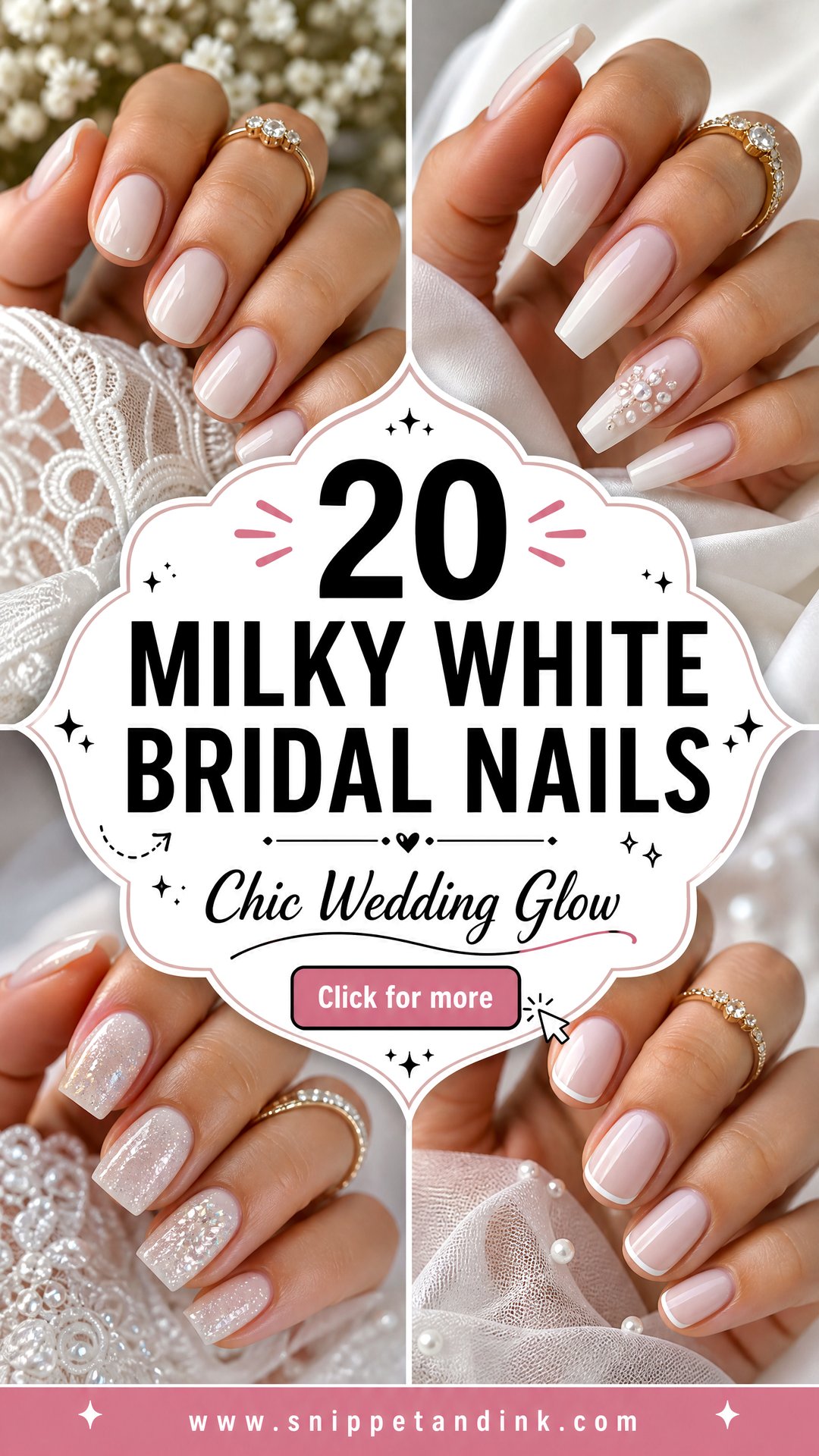 20 Milky White Bridal Nails for a Chic Wedding Look - 20 Milky White Bridal Nails for a Chic Wedding Look