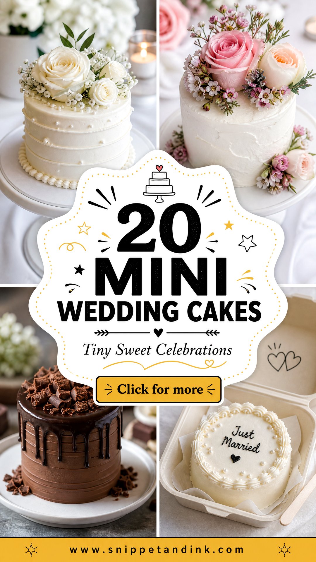 20 Mini Wedding Cakes for Stylish Small Celebrations Today - 20 Mini Wedding Cakes for Stylish Small Celebrations Today