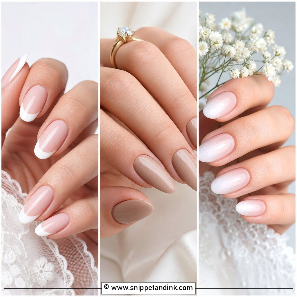 20 Minimal Bridal Nails for a Clean Elegant Wedding Look