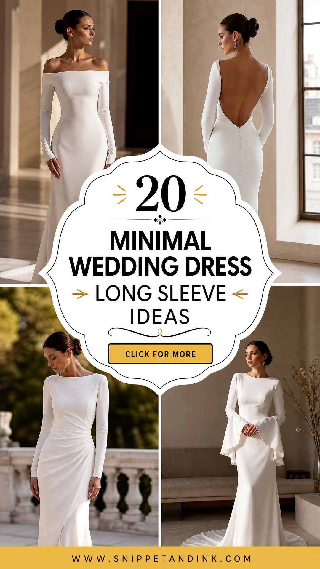 20 Minimal Wedding Dress Long Sleeve Ideas for Chic Brides - 20 Minimal Wedding Dress Long Sleeve Ideas for Chic Brides