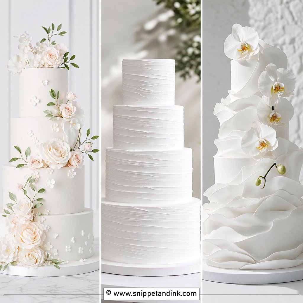 20 Minimal White Wedding Cake Ideas for Chic Modern Brides