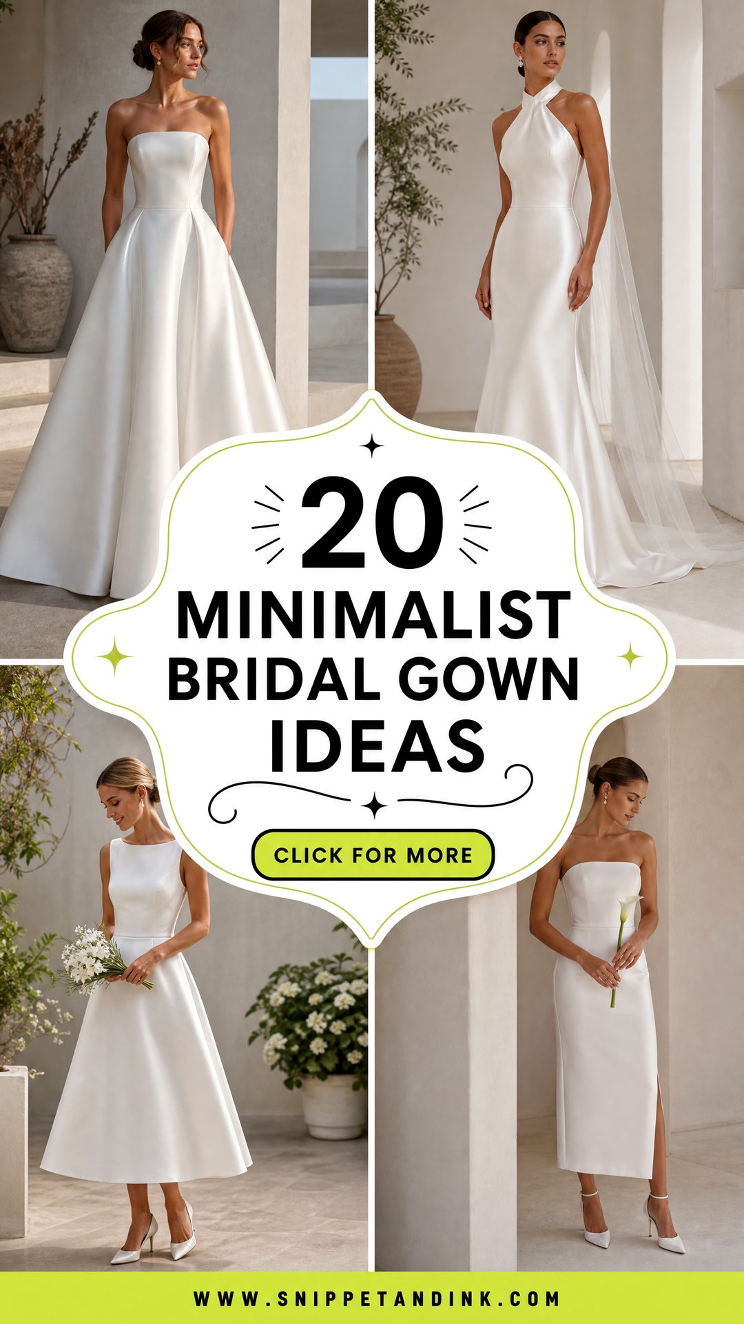 20 Minimalist Bridal Gown Ideas for Refined Modern Brides - 20 Minimalist Bridal Gown Ideas for Refined Modern Brides