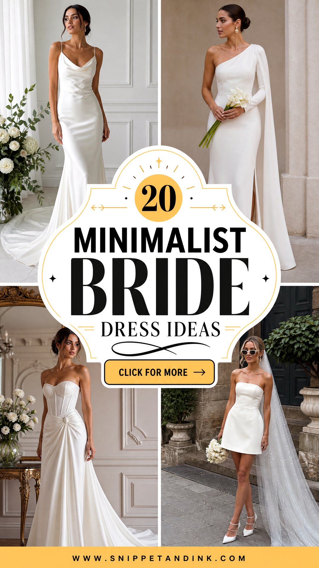 20 Minimalist Bride Dress Ideas for a Chic Modern Wedding Look - 20 Minimalist Bride Dress Ideas for a Chic, Modern Wedding Look