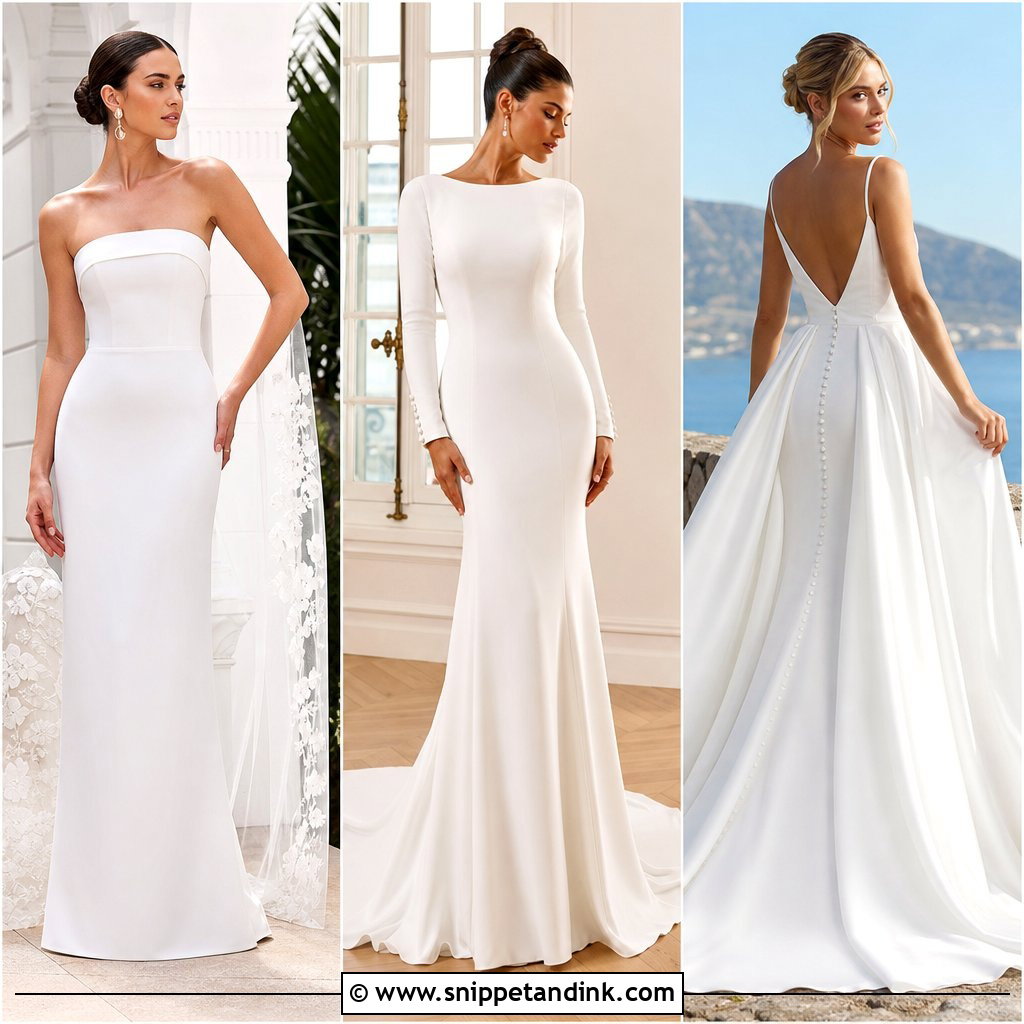 20 Minimalist Simple Wedding Gown Ideas for Effortless Brides