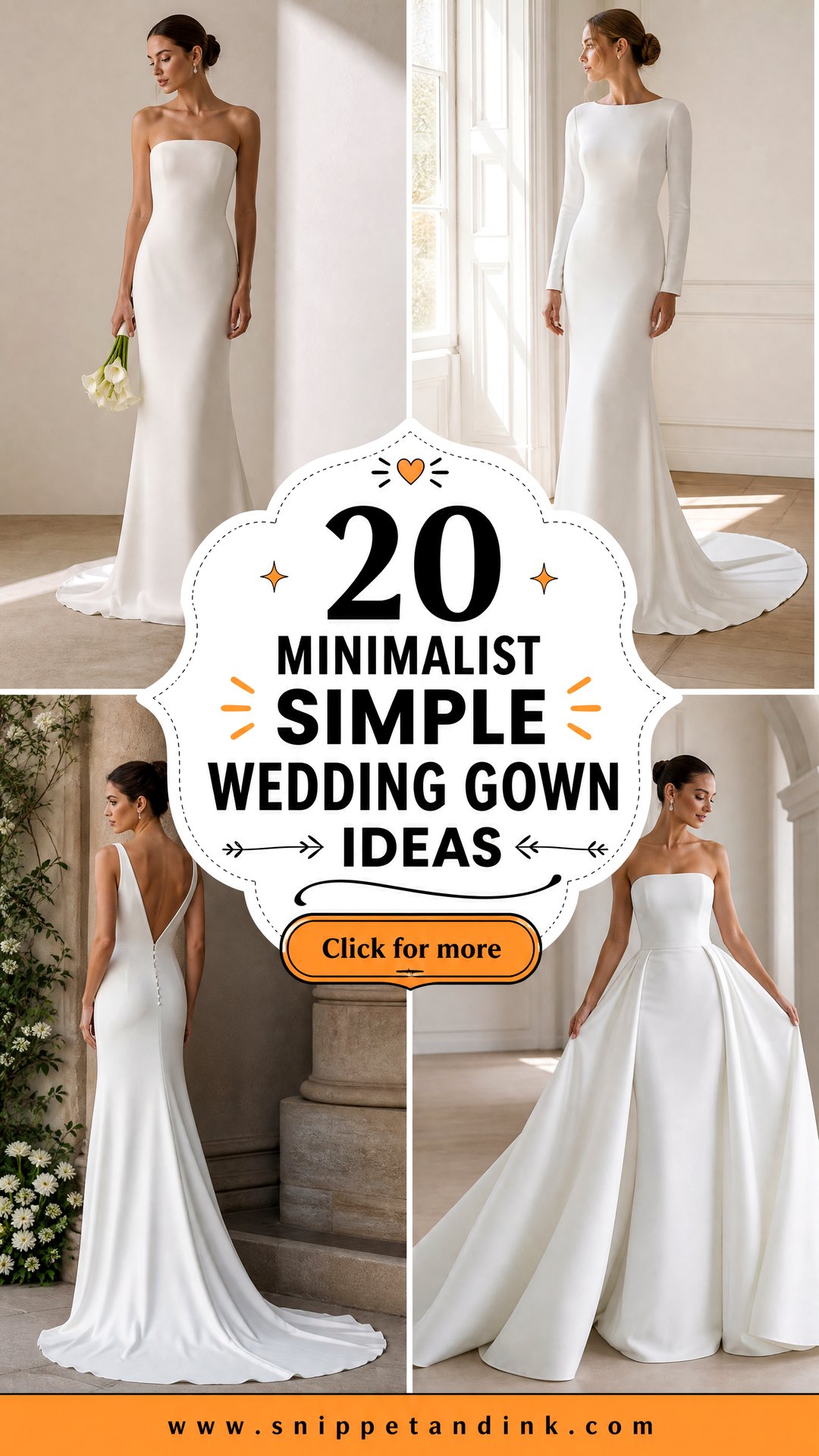 20 Minimalist Simple Wedding Gown Ideas for Effortless Brides - 20 Minimalist Simple Wedding Gown Ideas for Effortless Brides