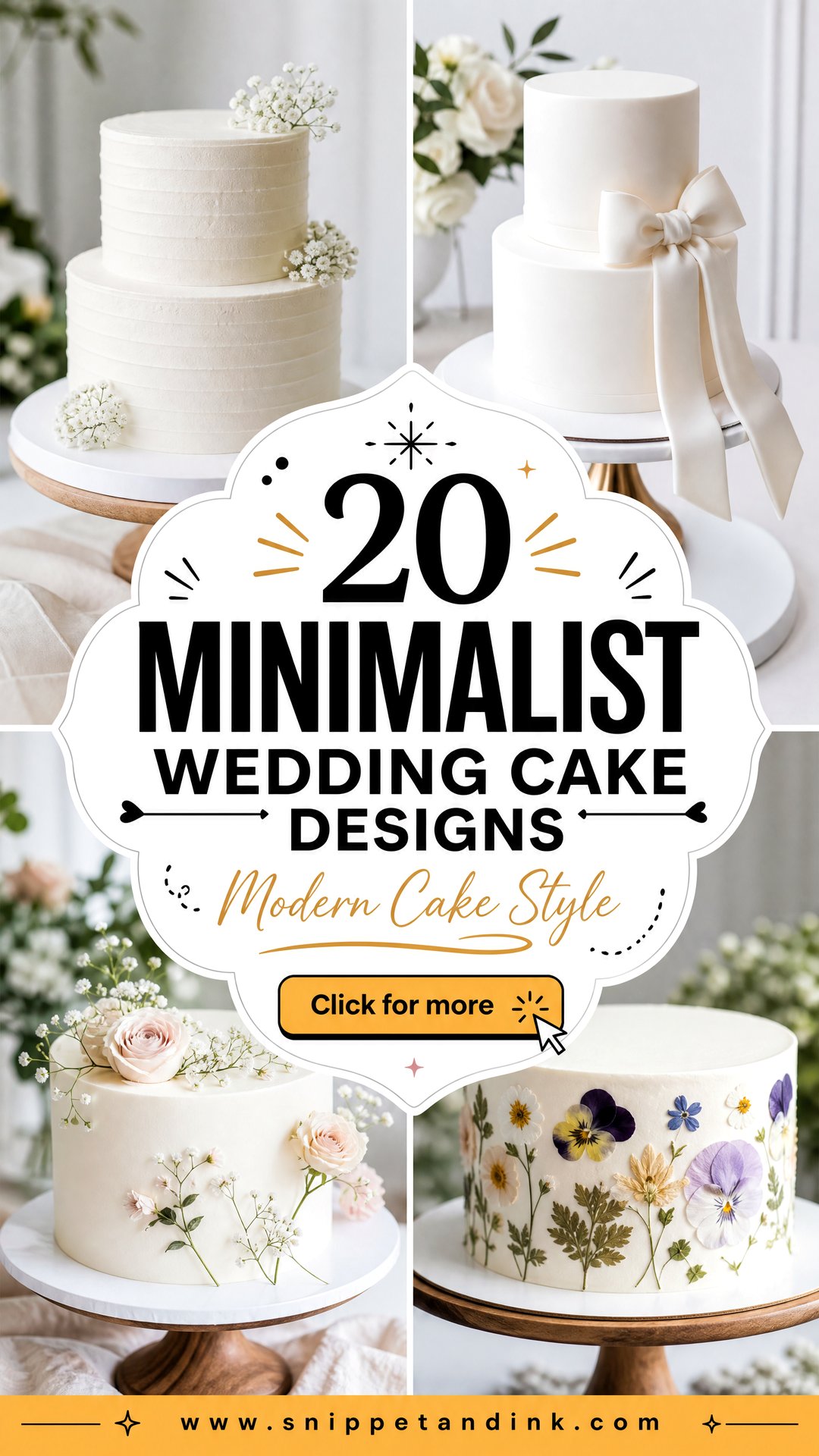 20 Minimalist Wedding Cake Designs for Chic Modern Brides - 20 Minimalist Wedding Cake Designs for Chic Modern Brides