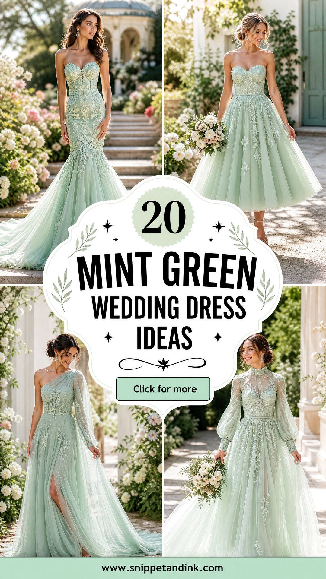 20 Mint Green Wedding Dress Ideas for Fresh Spring Bridal Style - 20 Mint Green Wedding Dress Ideas for Fresh Spring Bridal Style