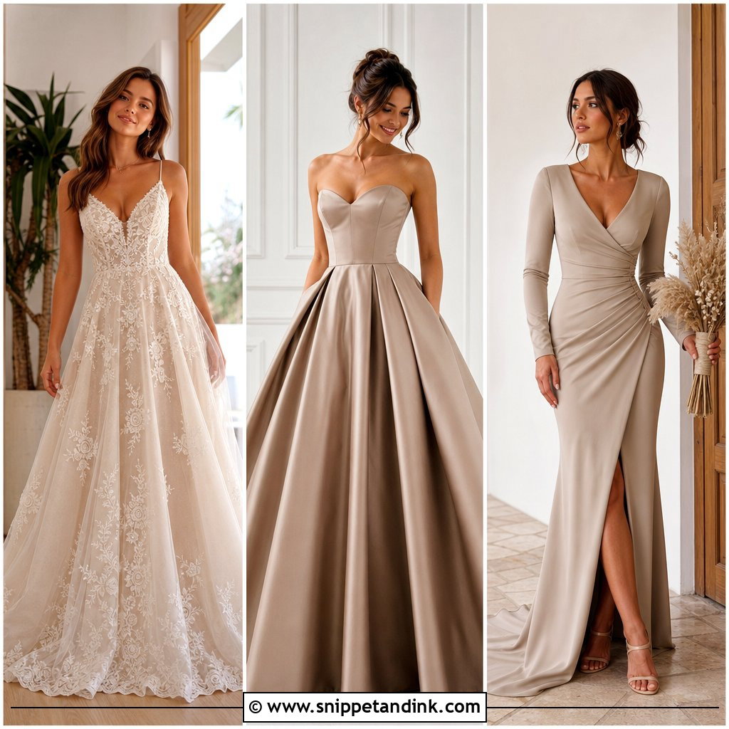 20 Mocha Wedding Dress Ideas for Warm, Sophisticated Style