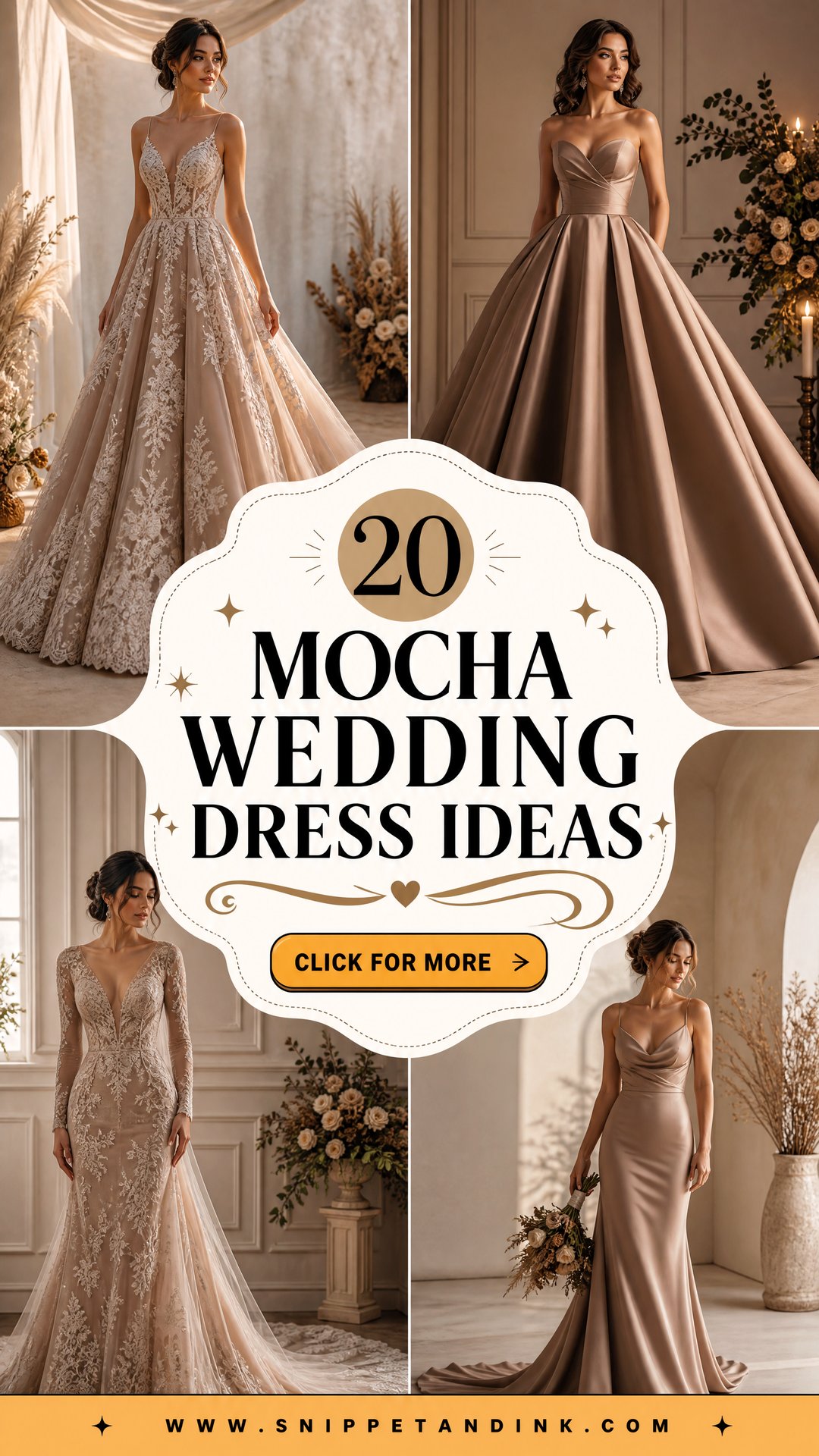 20 Mocha Wedding Dress Ideas for Warm Sophisticated Style - 20 Mocha Wedding Dress Ideas for Warm, Sophisticated Style