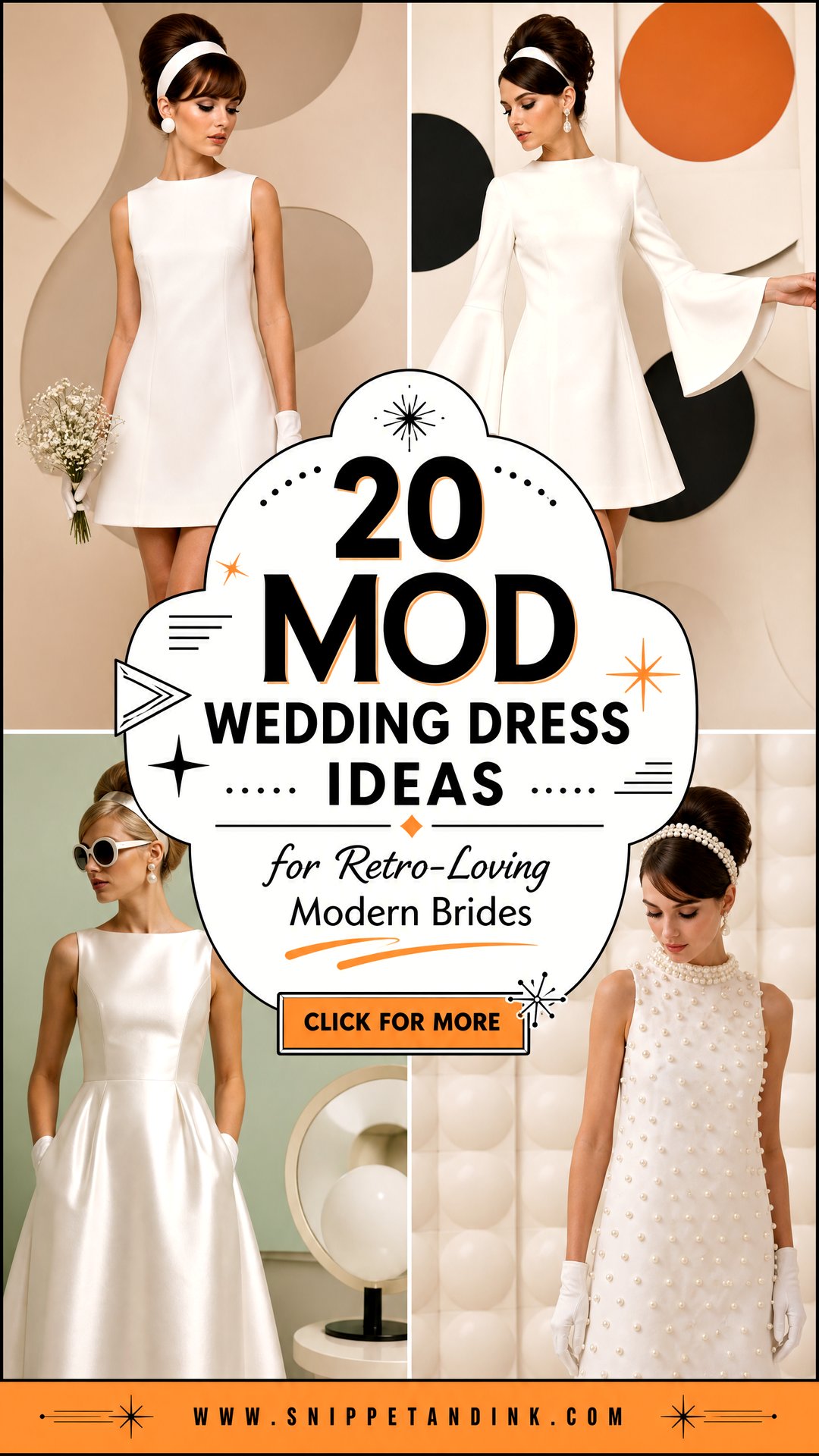 20 Mod Wedding Dress Ideas for Retro-Loving Modern Brides - 20 Mod Wedding Dress Ideas for Retro-Loving Modern Brides
