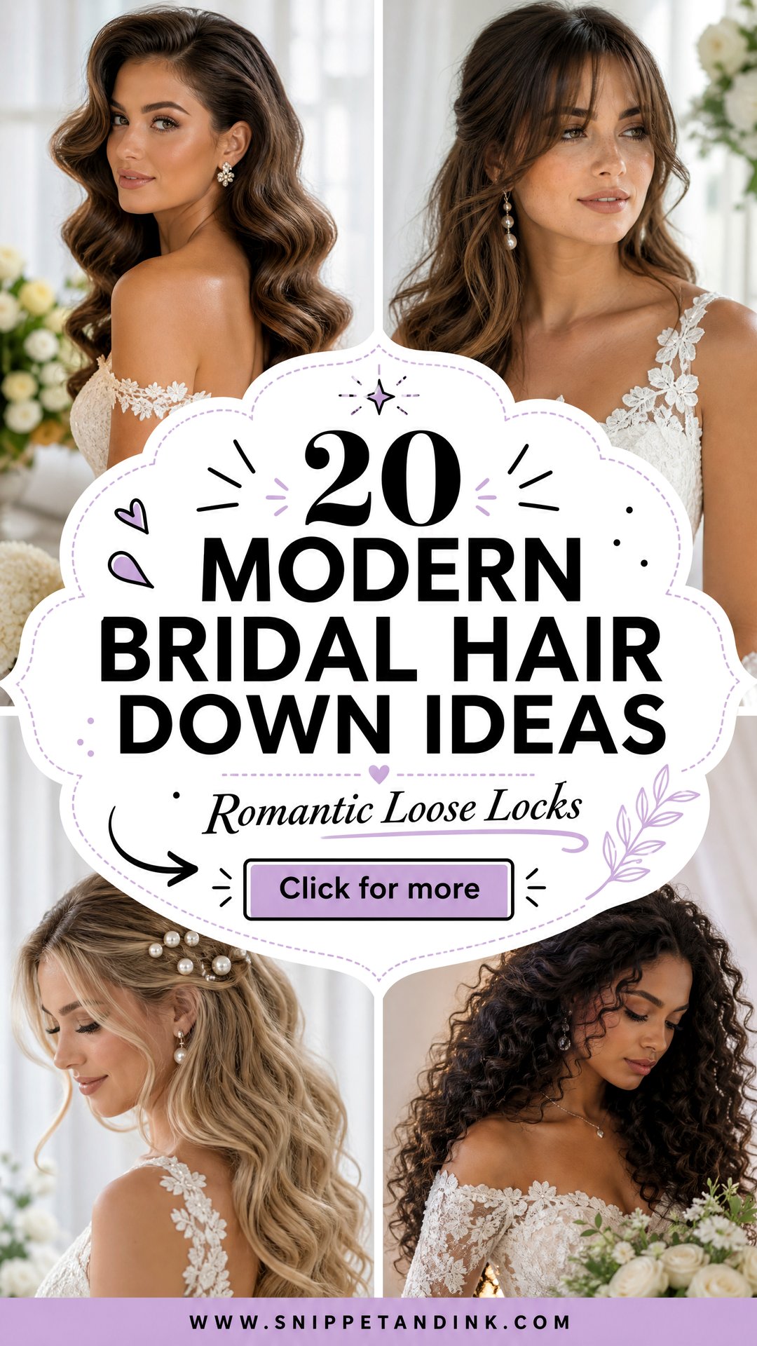 20 Modern Bridal Hair Down Ideas for Romantic Brides Today - 20 Modern Bridal Hair Down Ideas for Romantic Brides Today
