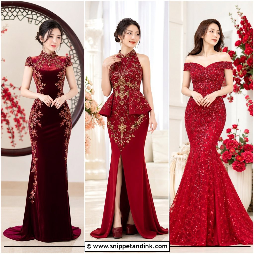 20 Modern Sangjit Dress Ideas for a Stylish Tea Ceremony