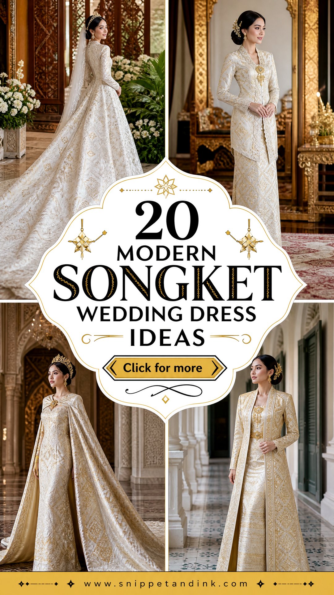20 Modern Songket Wedding Dress Ideas for Heritage-Inspired Style - 20 Modern Songket Wedding Dress Ideas for Heritage-Inspired Style