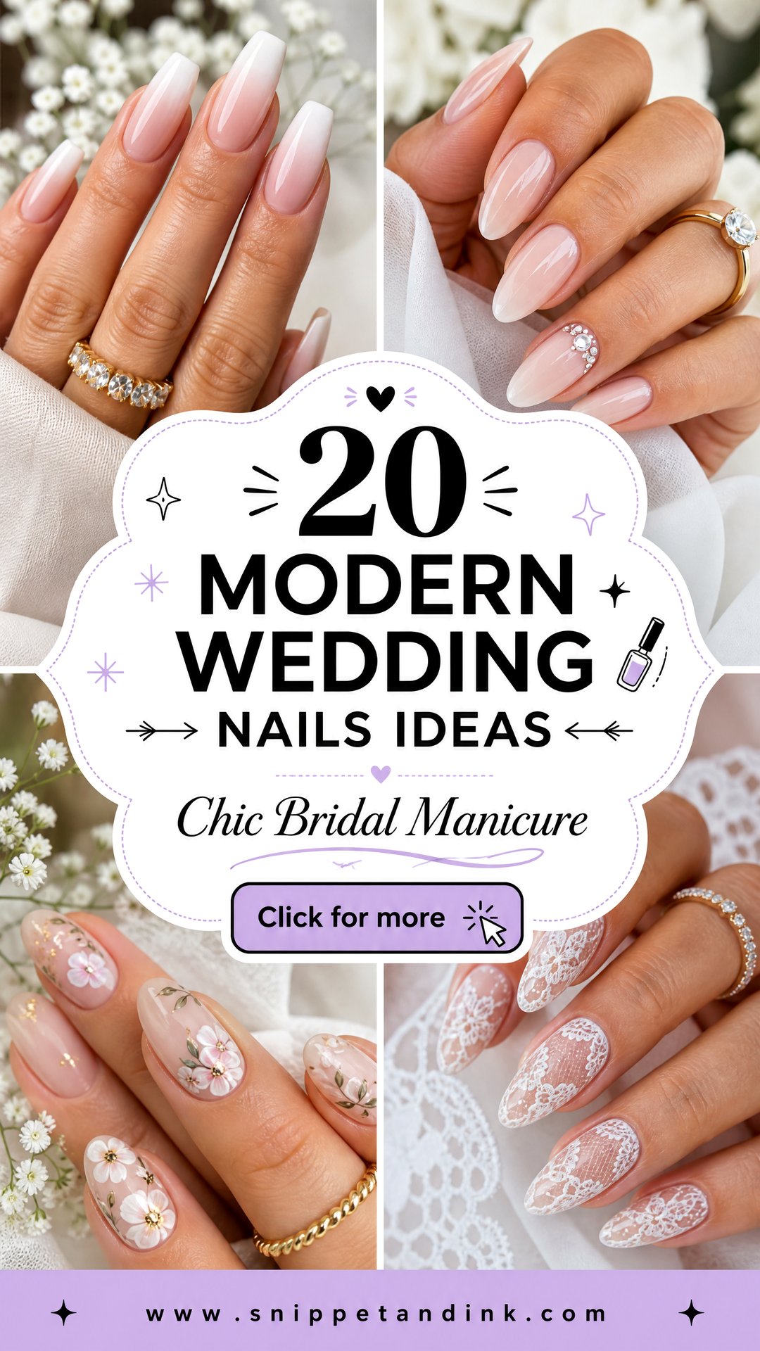 20 Modern Wedding Nails for a Chic Bridal Manicure - 20 Modern Wedding Nails for a Chic Bridal Manicure