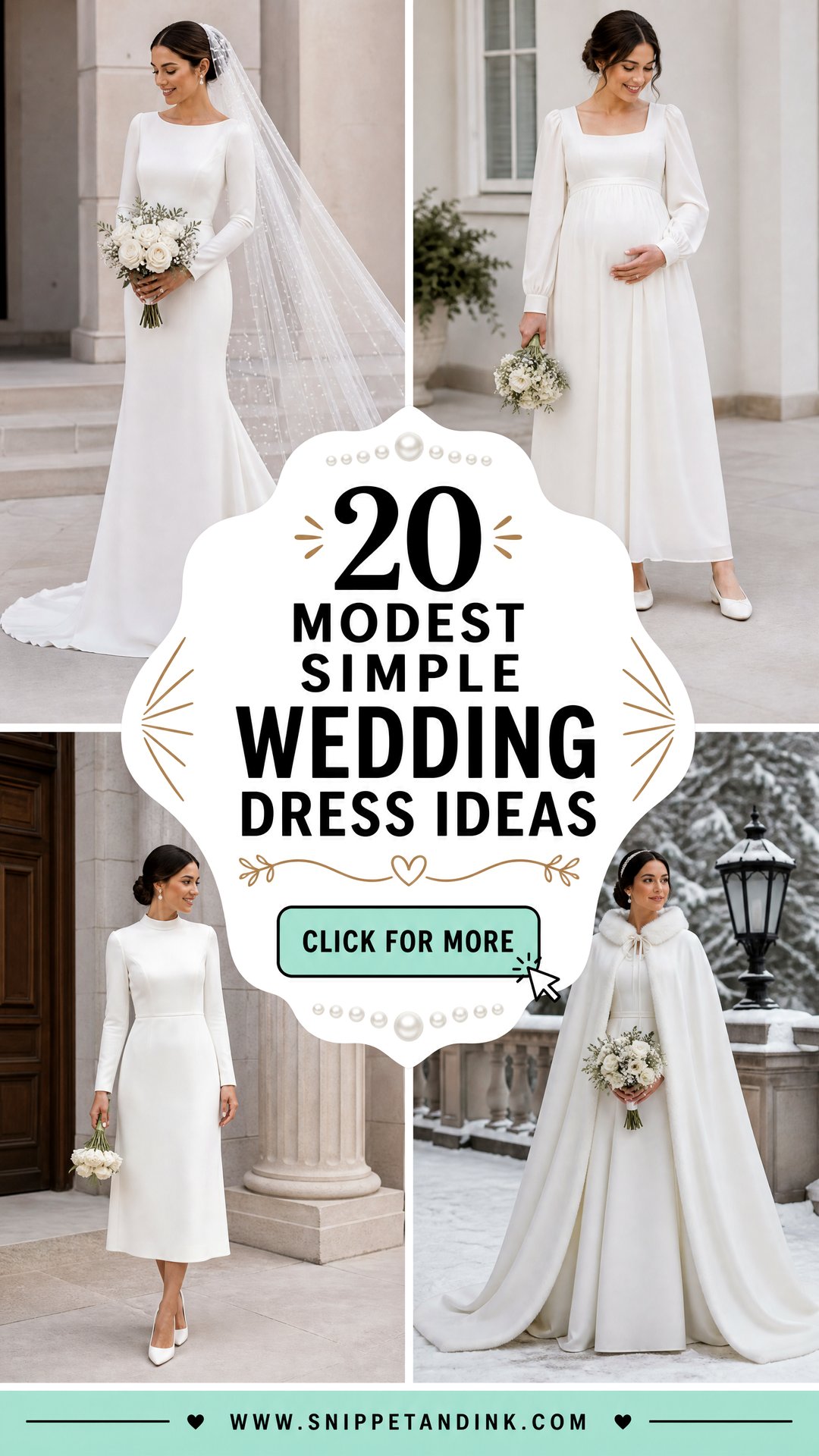 20 Modest Simple Wedding Dress Ideas Beautifully Minimal Bridal Looks - 20 Modest Simple Wedding Dress Ideas: Beautifully Minimal Bridal Looks