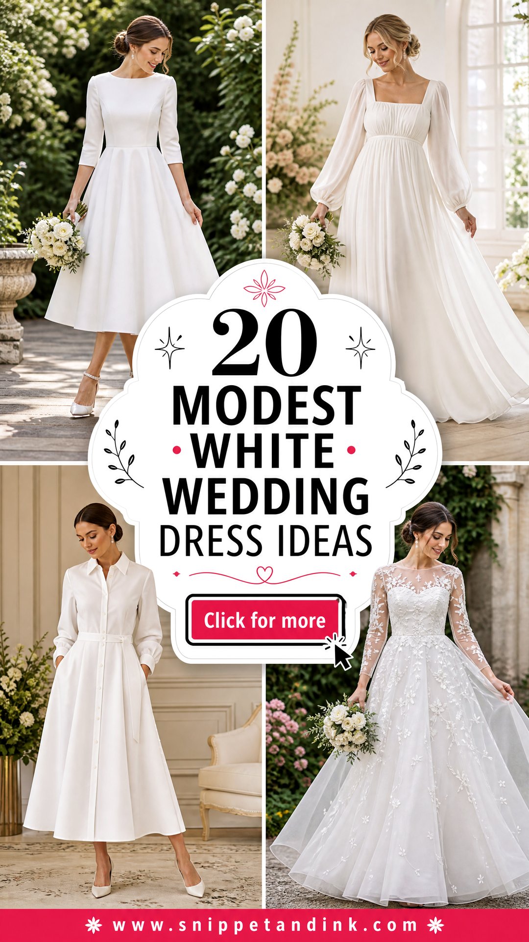 20 Modest White Wedding Dress Ideas Chic Bridal Looks to Love - 20 Modest White Wedding Dress Ideas: Chic Bridal Looks to Love