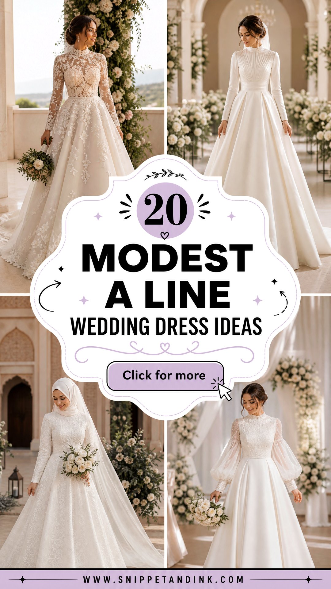 20 Modest a Line Wedding Dress Ideas Chic Bridal Looks for 2026 - 20 Modest a Line Wedding Dress Ideas: Chic Bridal Looks for 2026