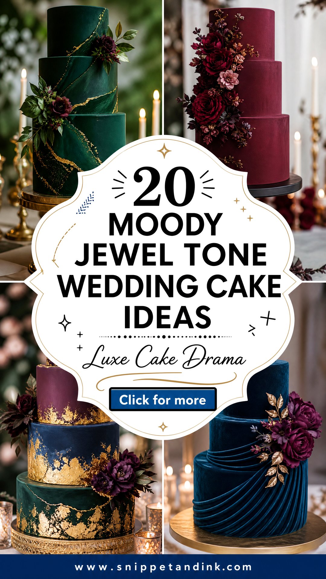 20 Moody Jewel Tone Wedding Cake Ideas for Luxe Drama - 20 Moody Jewel Tone Wedding Cake Ideas for Luxe Drama