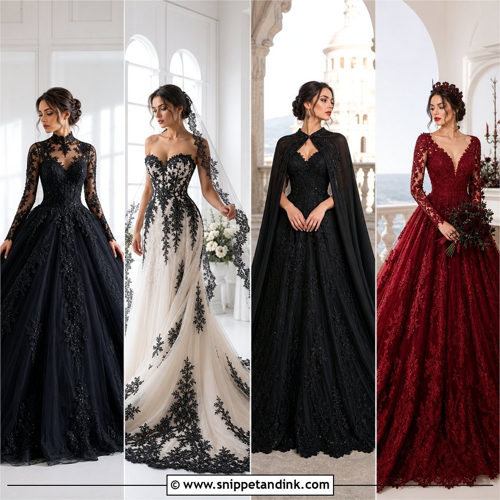 20 Moody Wedding Dress Ideas for a Darkly Romantic Look
