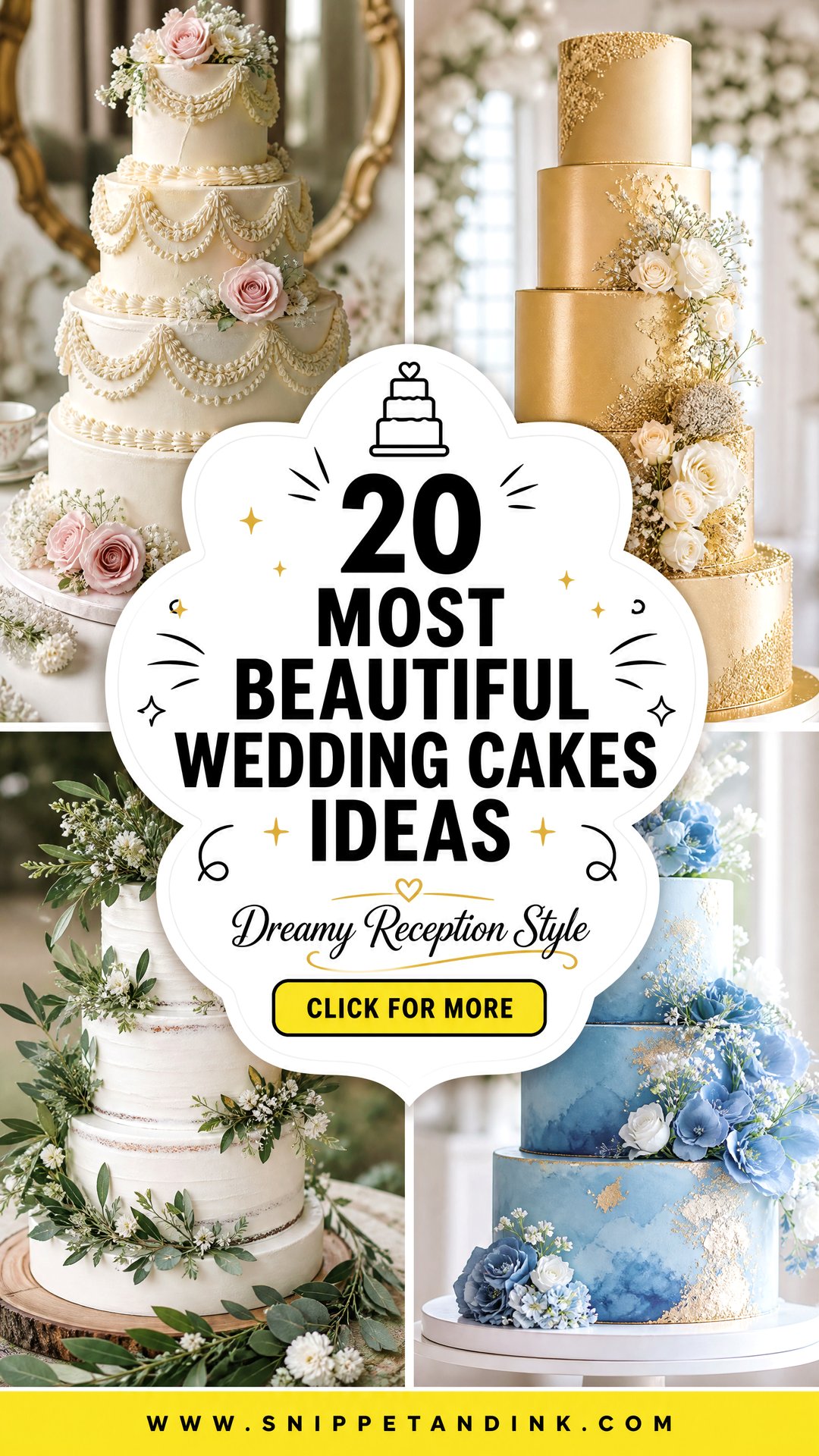 20 Most Beautiful Wedding Cakes for Dreamy Reception Style - 20 Most Beautiful Wedding Cakes for Dreamy Reception Style