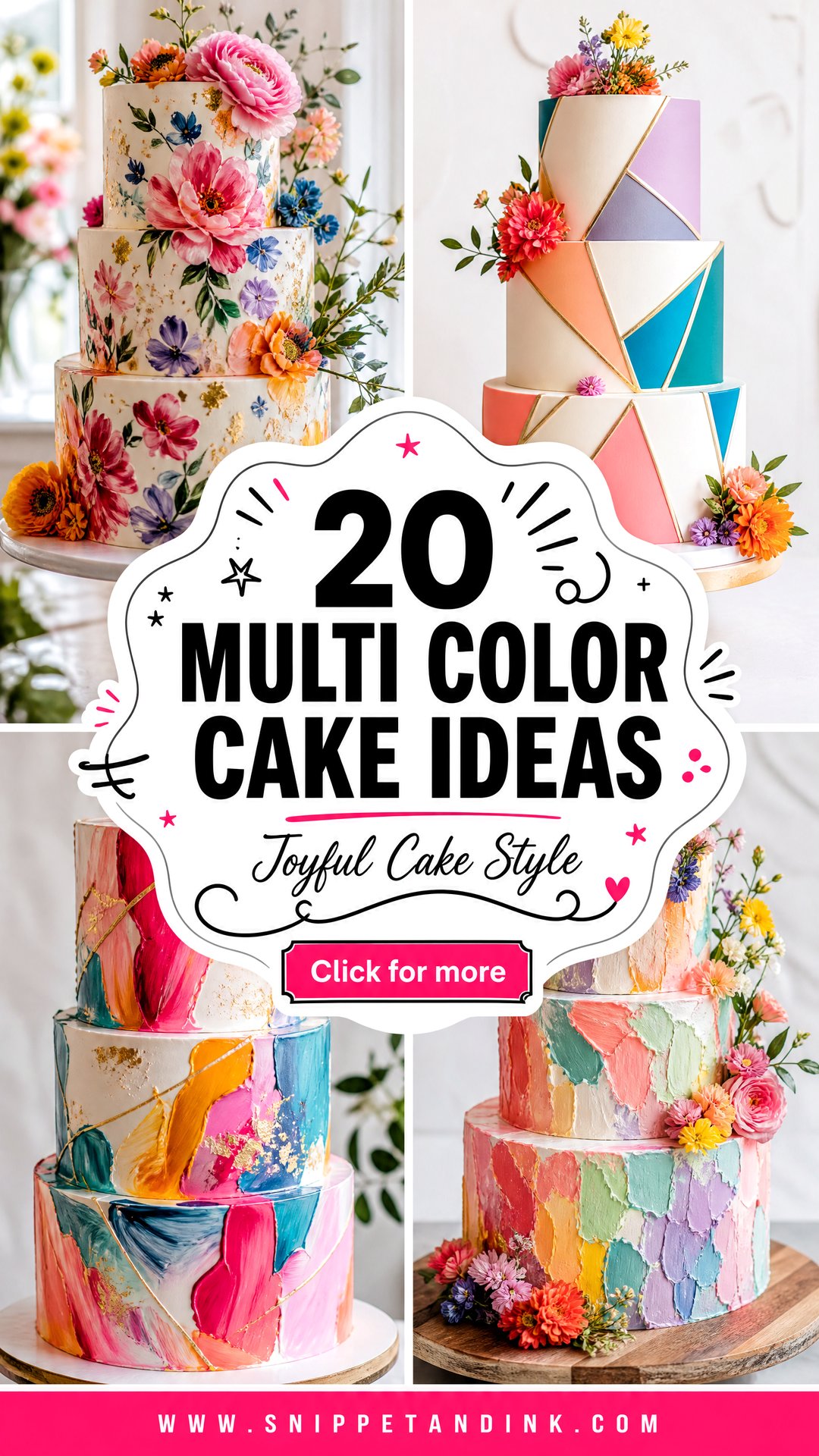 20 Multi Color Cake Ideas for Wedding With Joyful Style - 20 Multi Color Cake Ideas for Wedding With Joyful Style