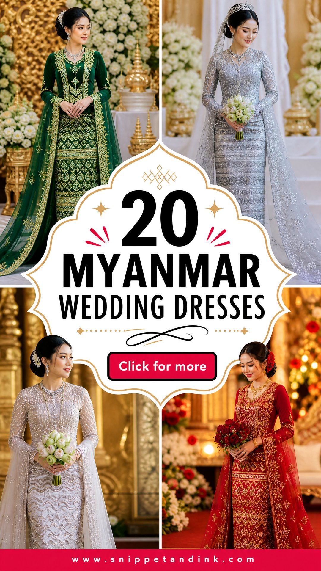 20 Myanmar Wedding Dresses Stunning Traditional Bridal Styles - 20 Myanmar Wedding Dresses: Stunning Traditional Bridal Styles