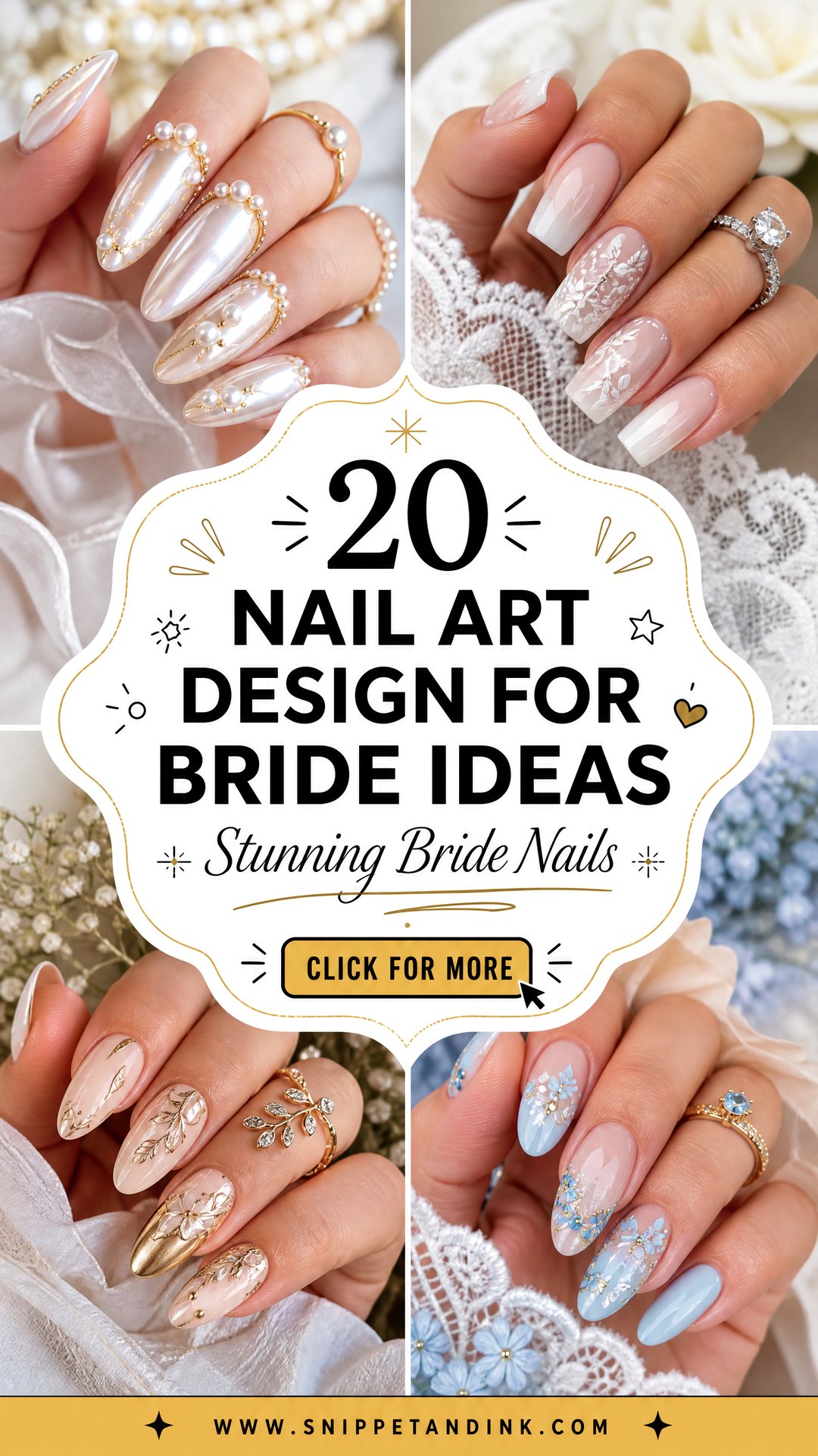 20 Nail Art Design for Bride Ideas Stunning Looks - 20 Nail Art Design for Bride Ideas: Stunning Looks