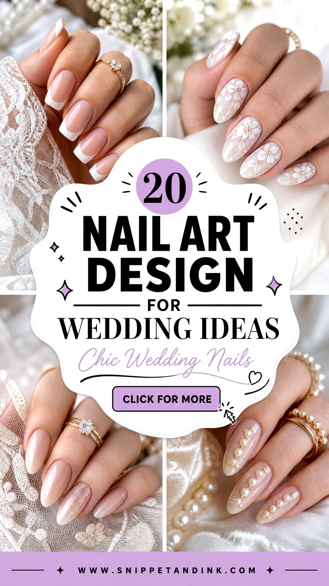 20 Nail Art Design for Wedding Ideas Elegant Looks - 20 Nail Art Design for Wedding Ideas: Elegant Looks