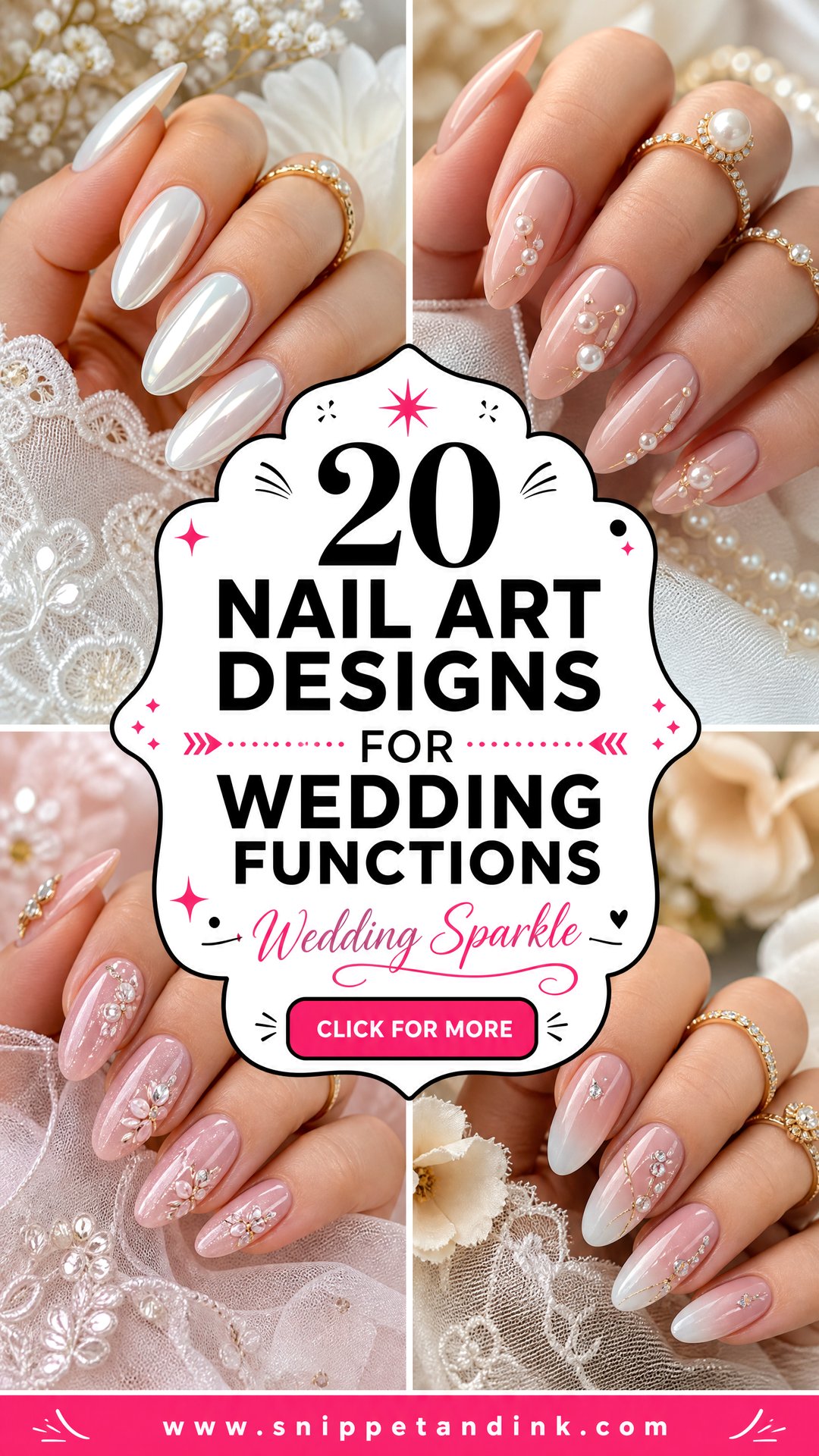 20 Nail Art Designs for Wedding Functions to Sparkle - 20 Nail Art Designs for Wedding Functions to Sparkle
