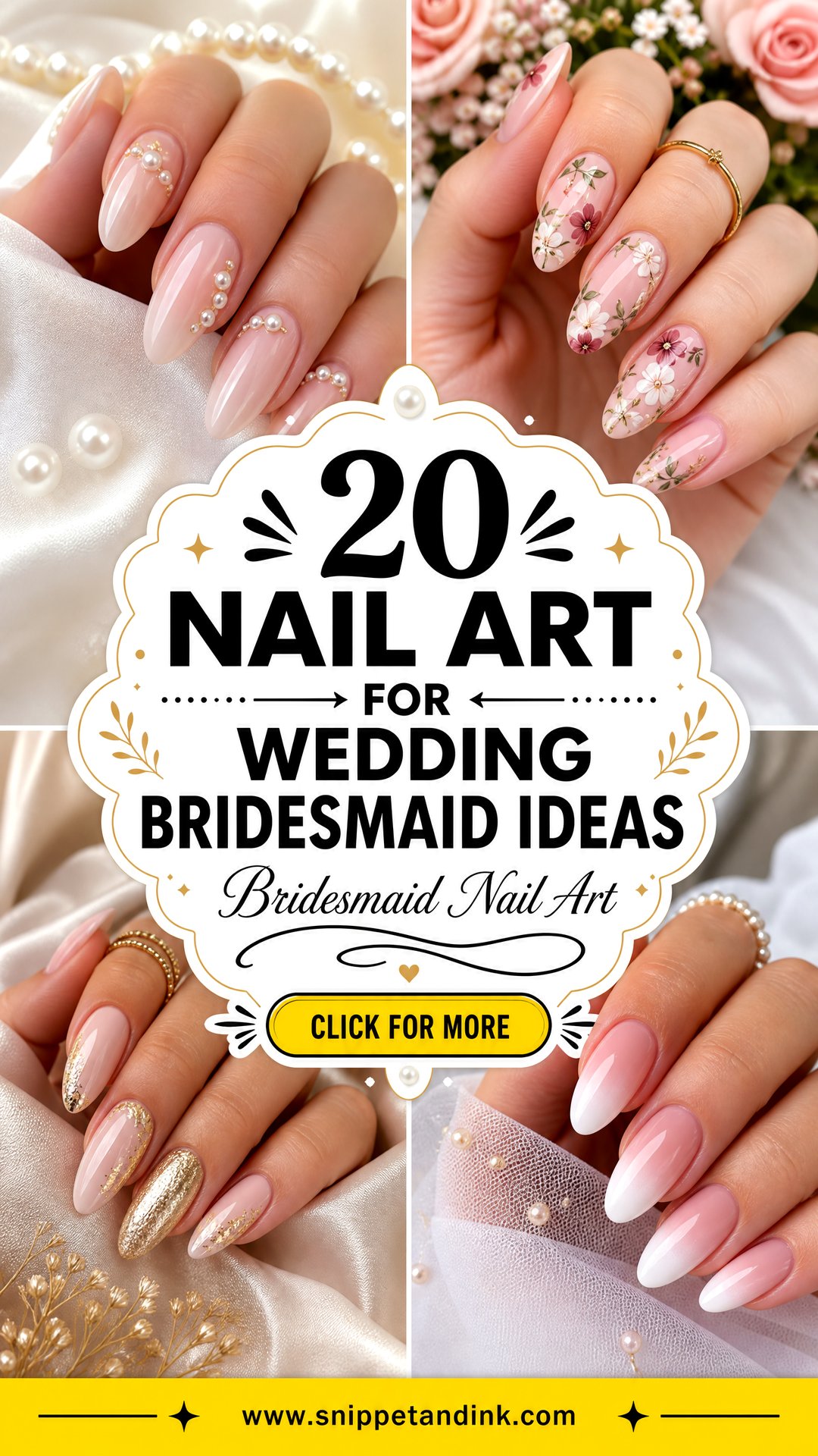 20 Nail Art for Wedding Bridesmaid Ideas Chic Looks - 20 Nail Art for Wedding Bridesmaid Ideas: Chic Looks