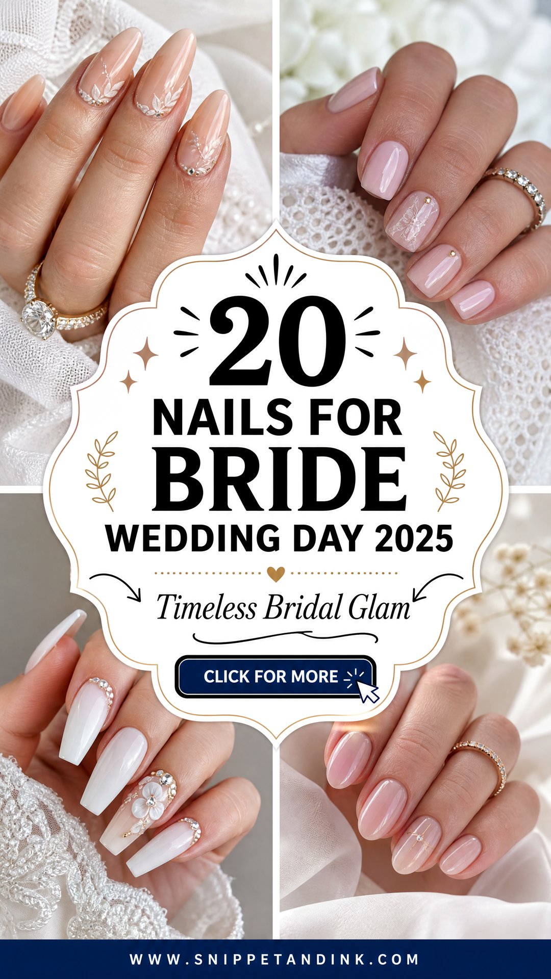20 Nails for Bride Wedding Day 2025 for Timeless Glam - 20 Nails for Bride Wedding Day 2025 for Timeless Glam