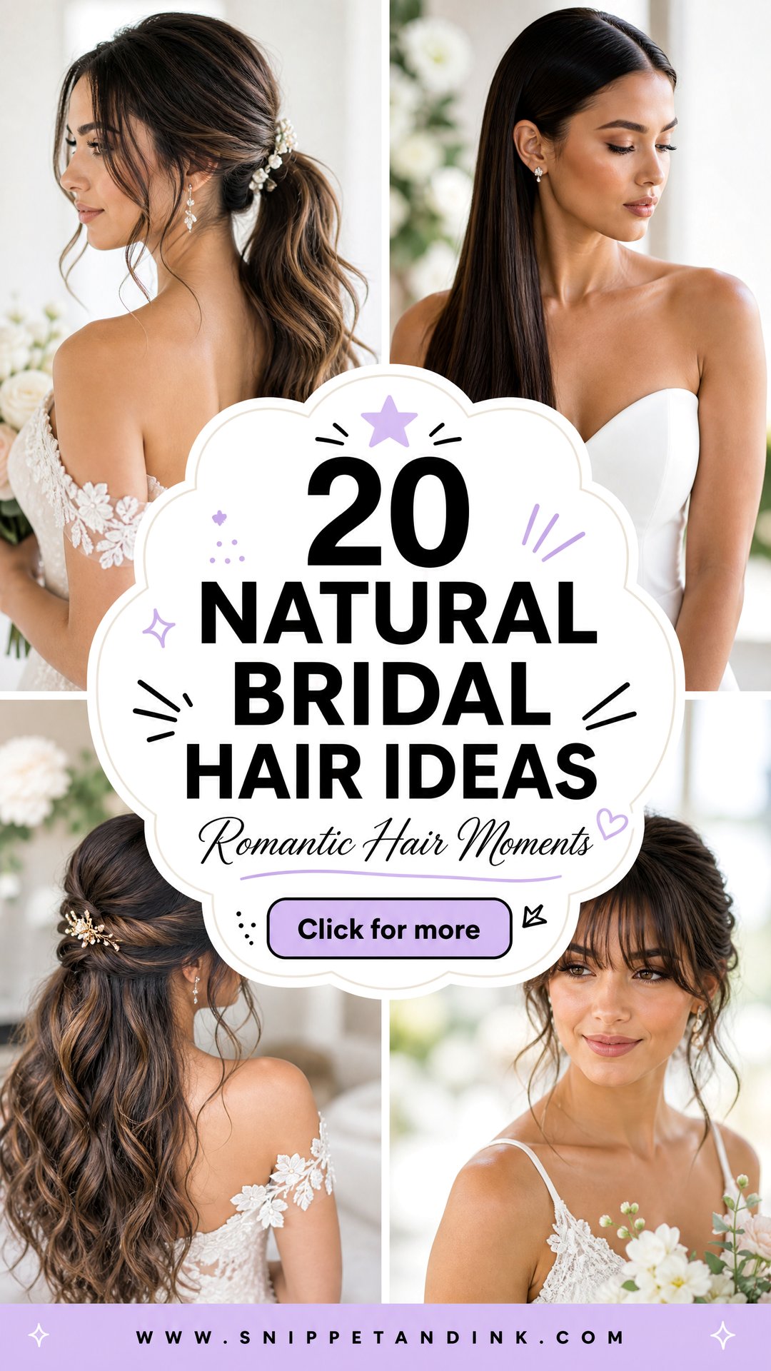 20 Natural Bridal Hair Ideas for Romantic Wedding Style - 20 Natural Bridal Hair Ideas for Romantic Wedding Style