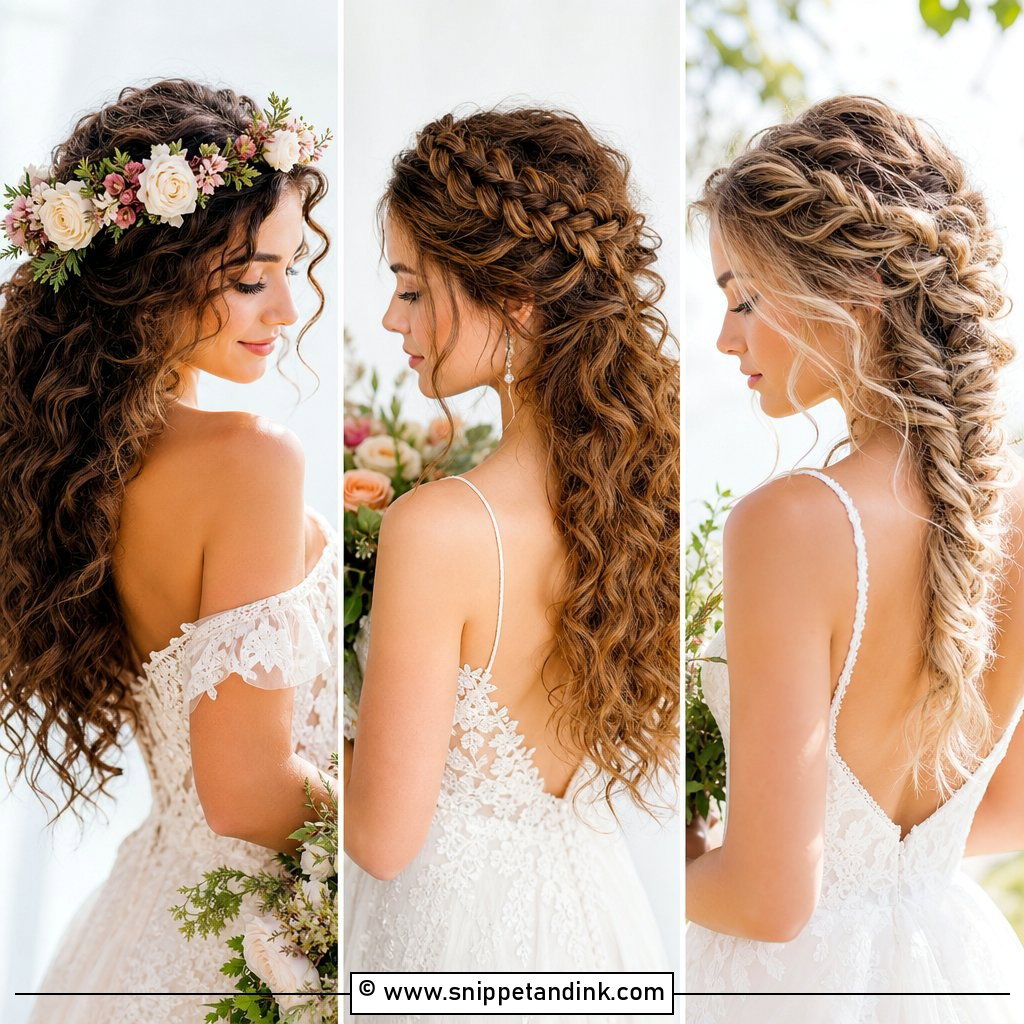 20 Natural Curly Hairstyles For Wedding Romantic Texture