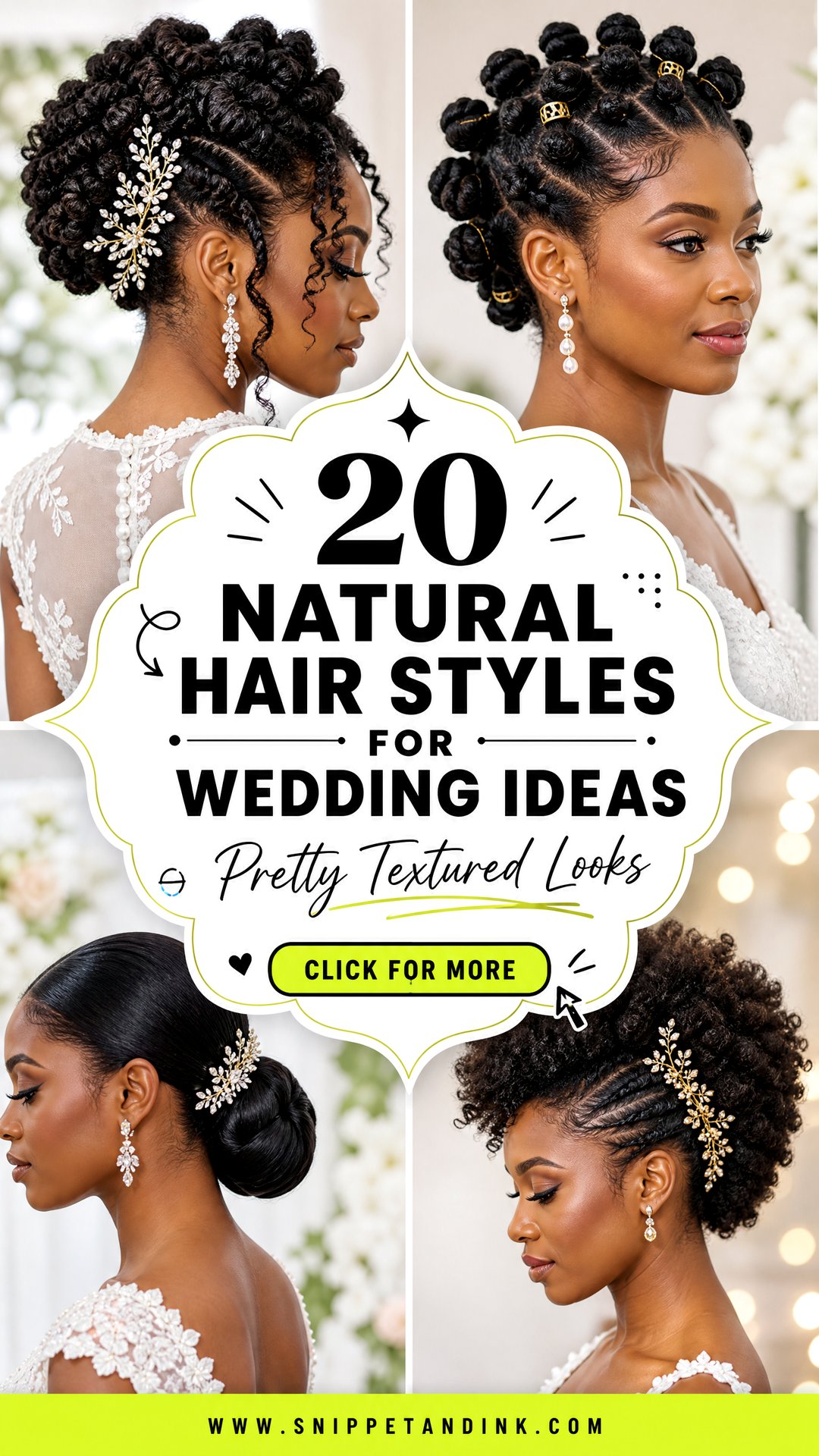 20 Natural Hair Styles For Wedding Pretty Textured Looks - 20 Natural Hair Styles For Wedding: Pretty Textured Looks