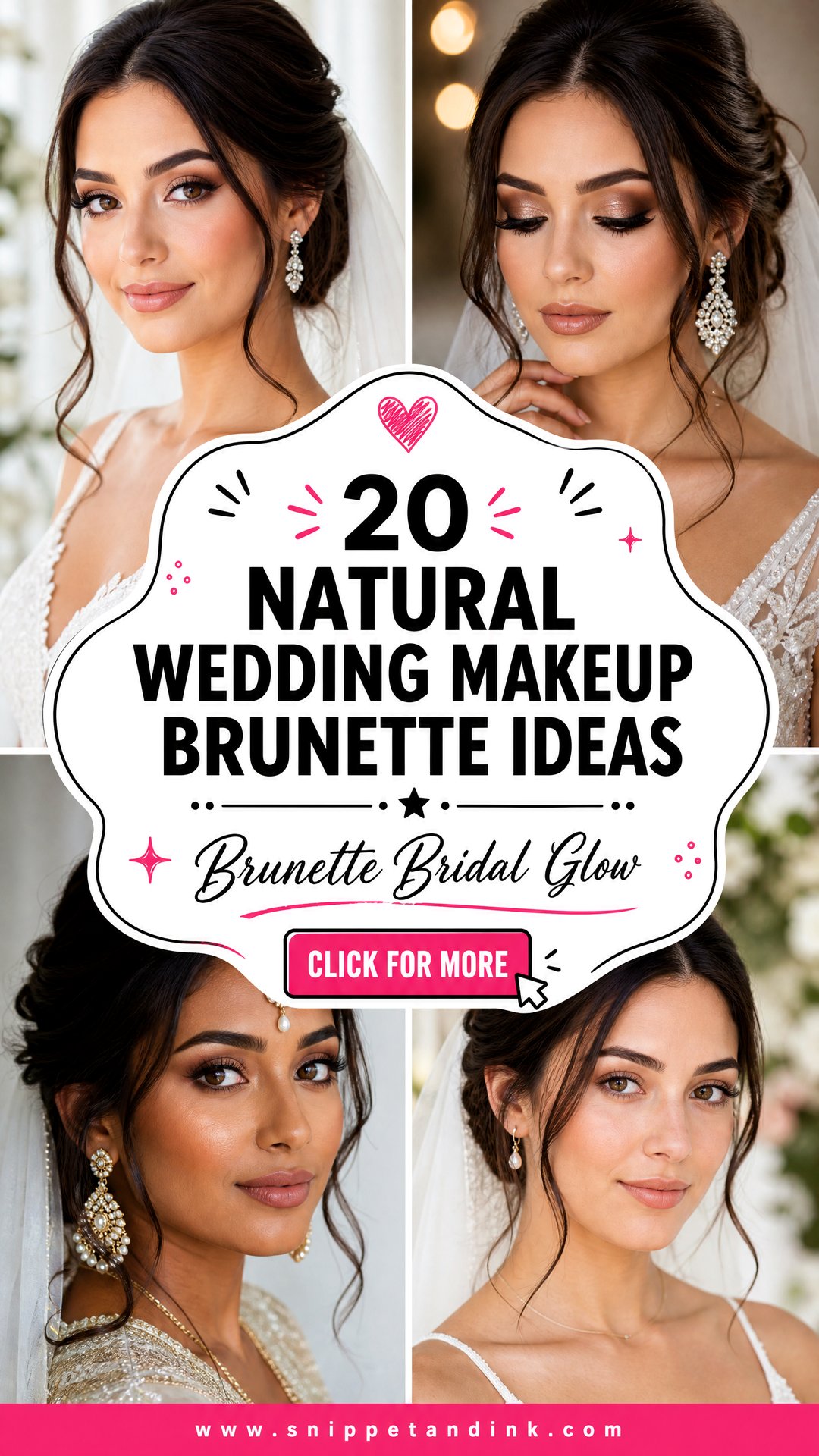 20 Natural Wedding Makeup Brunette Ideas for Soft Glam Brides - 20 Natural Wedding Makeup Brunette Ideas for Soft Glam Brides