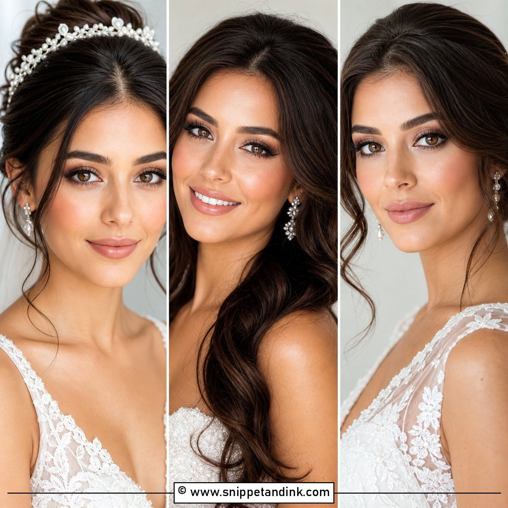 20 Natural Wedding Makeup for Brown Eyes and Brunettes Dark Hair