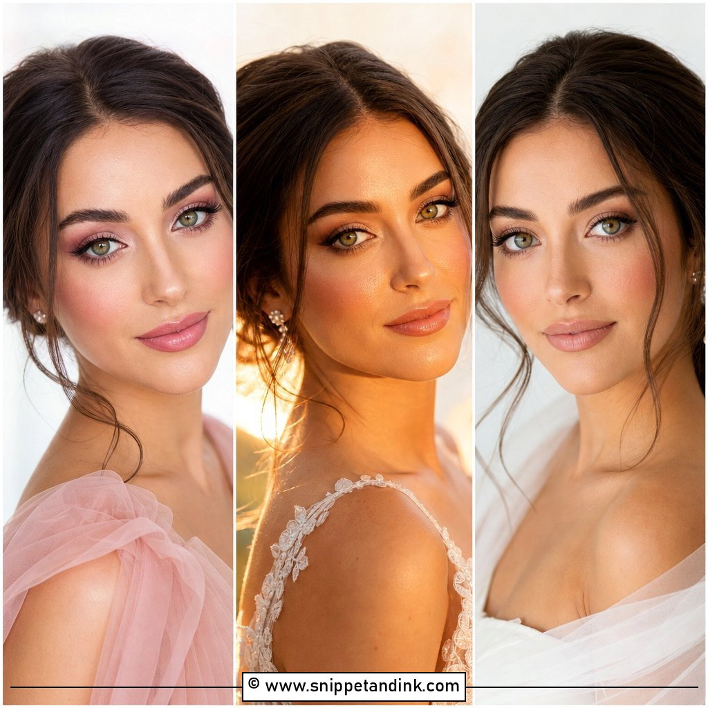20 Natural Wedding Makeup for Green Eyes Brunette Soft Glam