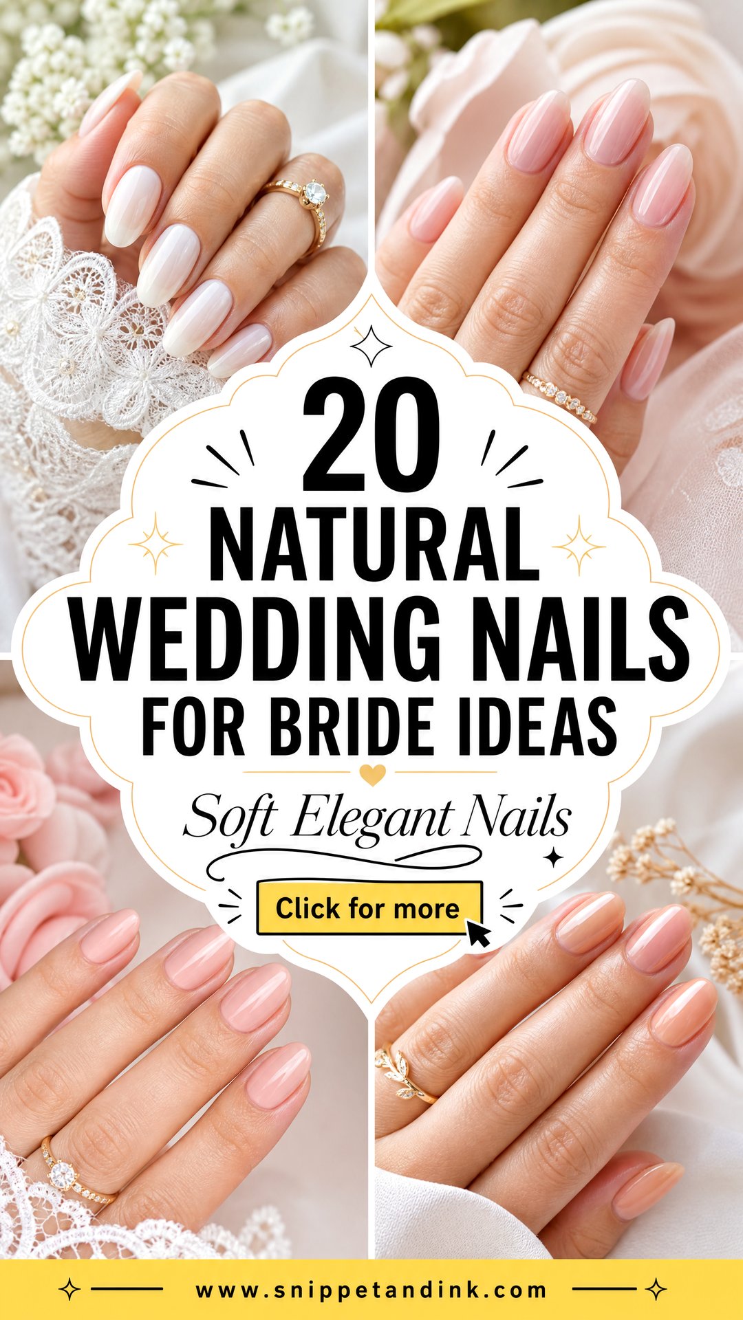 20 Natural Wedding Nails for Bride Soft Elegant Looks - 20 Natural Wedding Nails for Bride: Soft Elegant Looks