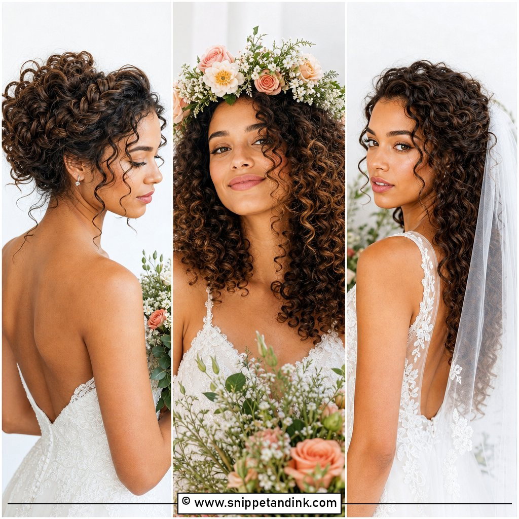 20 Naturally Curly Hair Wedding Styles for Effortless Glam