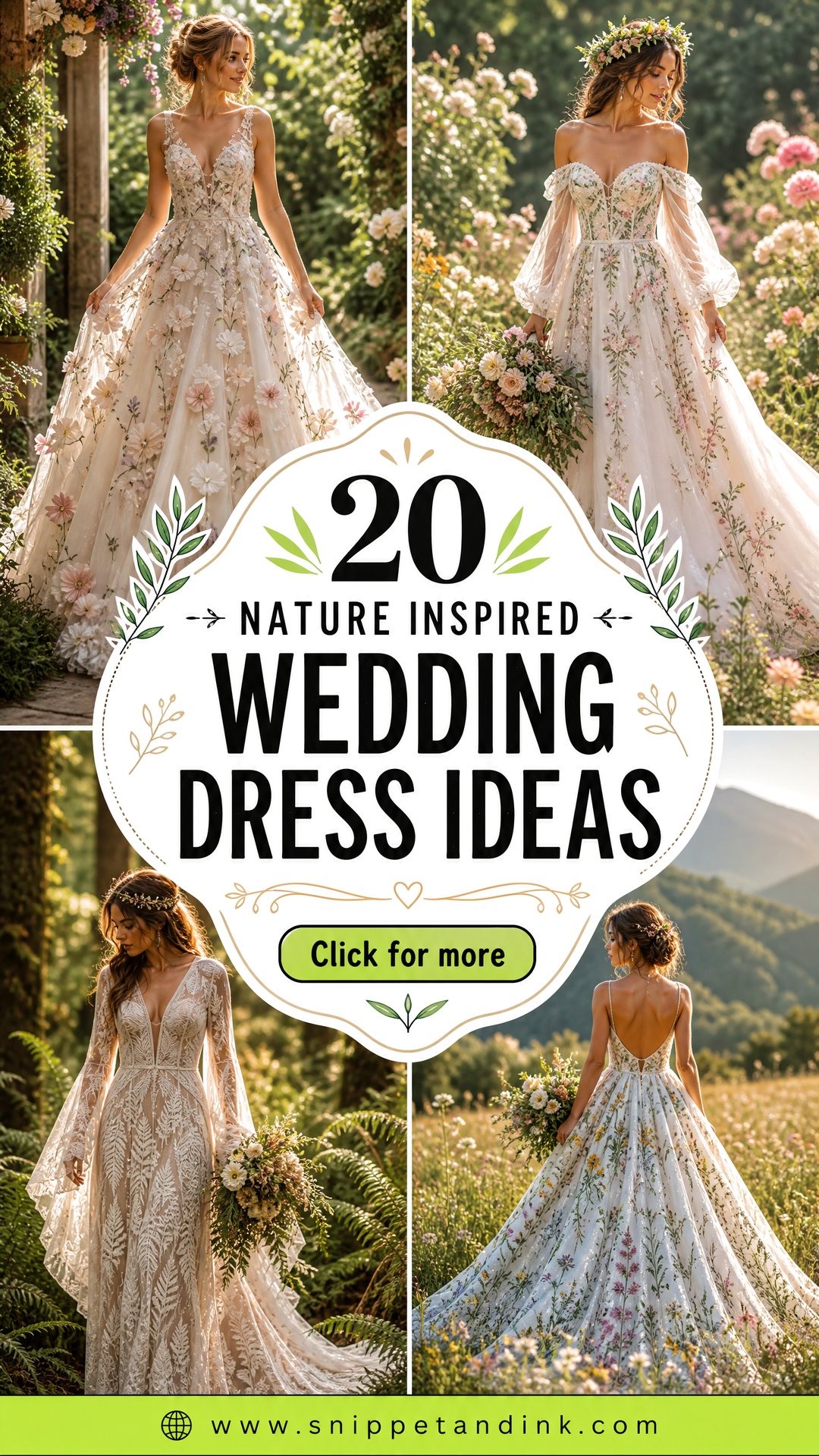 20 Nature Inspired Wedding Dress Ideas for Earthy Brides - 20 Nature Inspired Wedding Dress Ideas for Earthy Brides