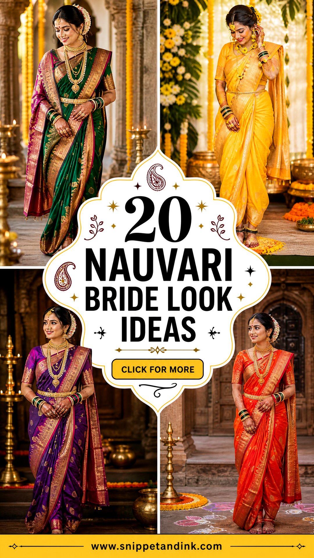 20 Nauvari Bride Look Ideas Stunning Maharashtrian Wedding Styles - 20 Nauvari Bride Look Ideas: Stunning Maharashtrian Wedding Styles