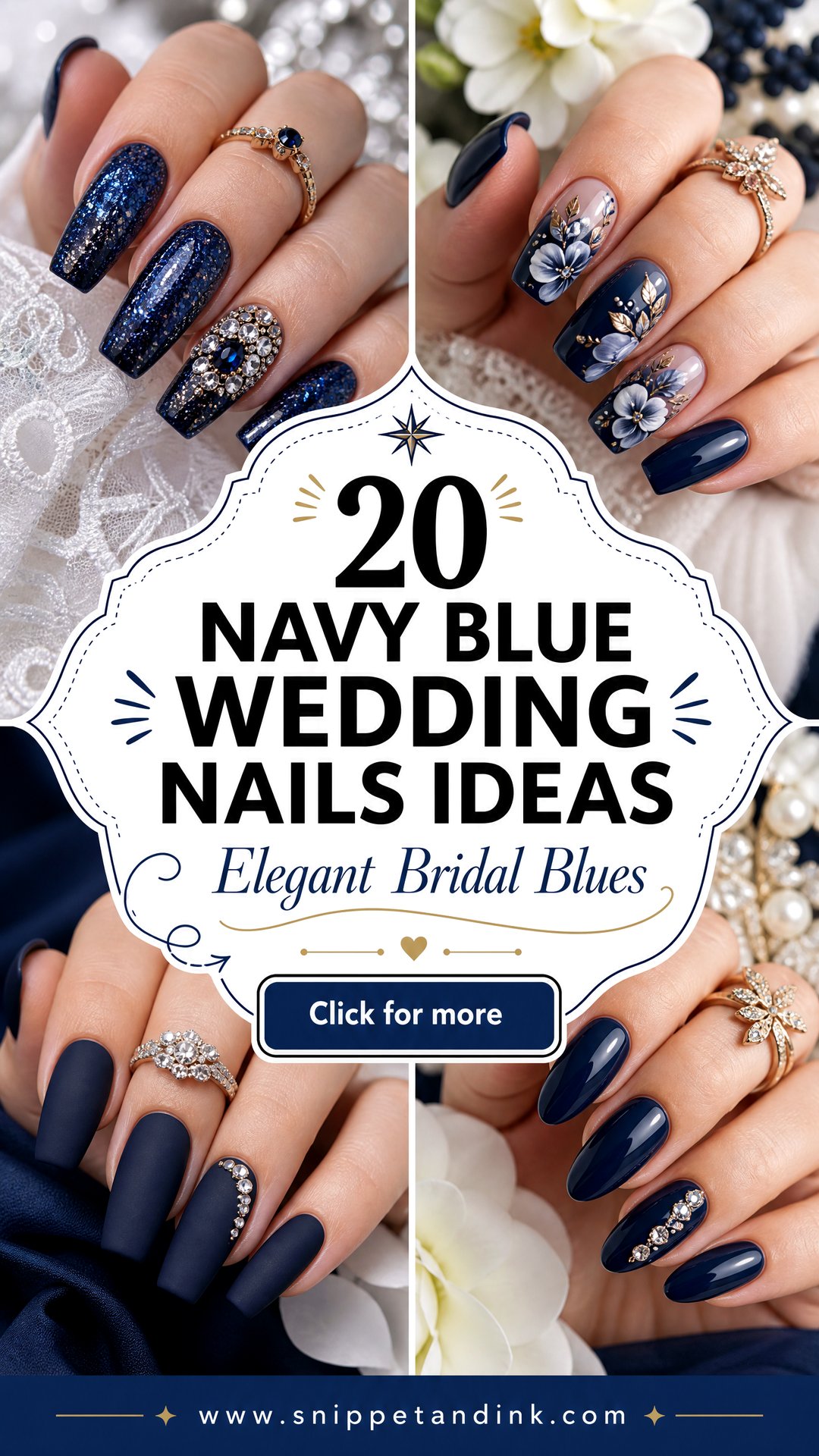 20 Navy Blue Wedding Nails for Elegant Bridal Style Inspo - 20 Navy Blue Wedding Nails for Elegant Bridal Style Inspo