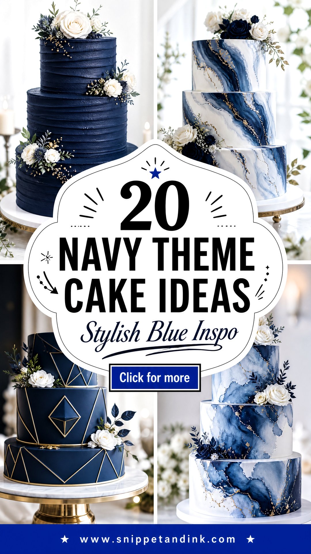 20 Navy Theme Cake Ideas for Wedding Stylish Blue Inspo - 20 Navy Theme Cake Ideas for Wedding: Stylish Blue Inspo