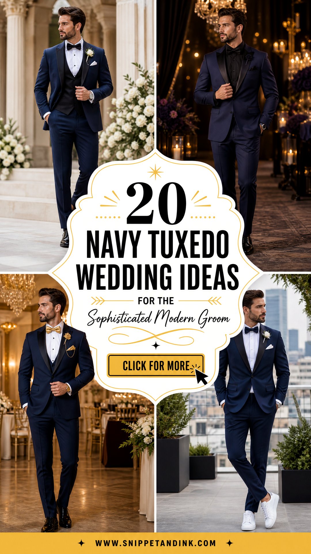 20 Navy Tuxedo Wedding Ideas for the Sophisticated Modern Groom - 20 Navy Tuxedo Wedding Ideas for the Sophisticated Modern Groom