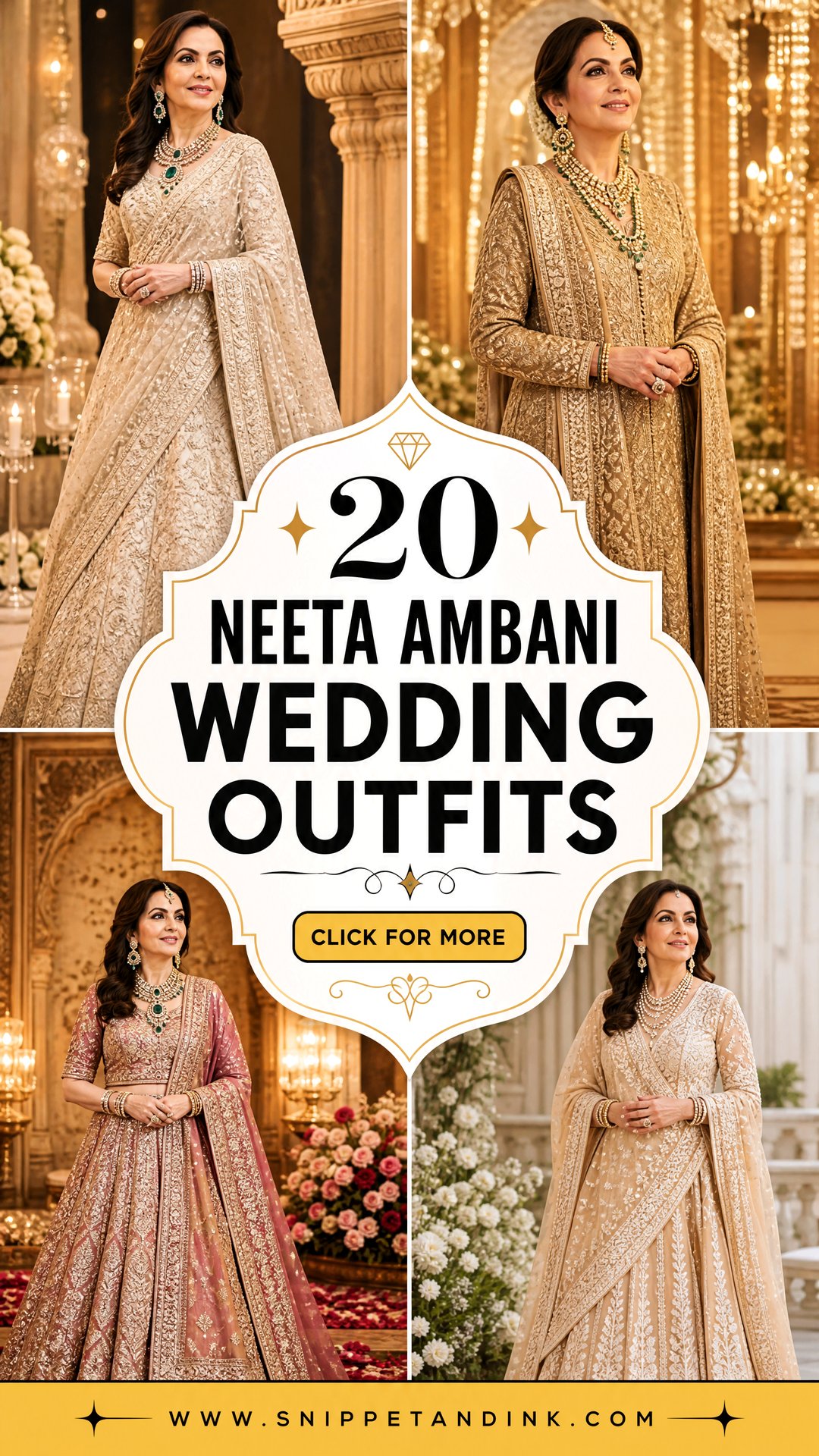 20 Neeta Ambani Wedding Outfits for Regal Style Inspiration - 20 Neeta Ambani Wedding Outfits for Regal Style Inspiration