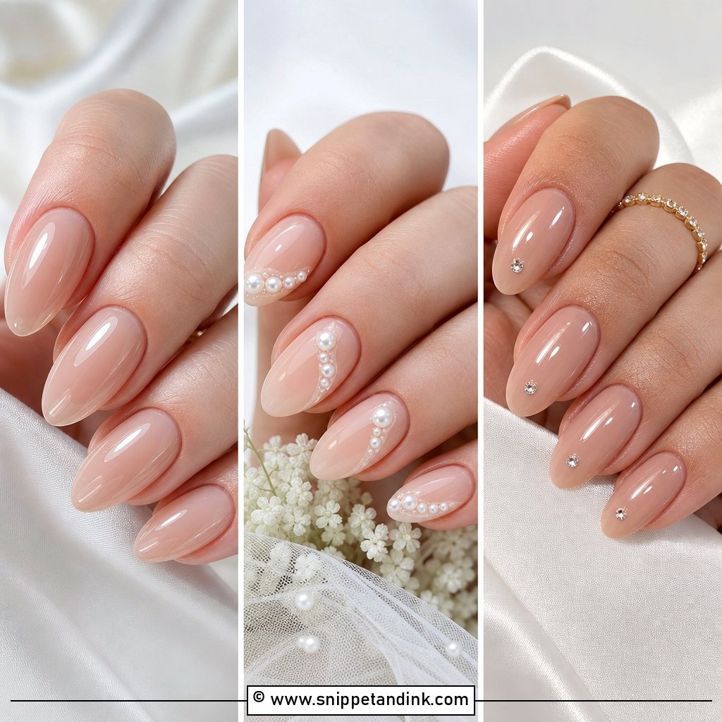20 Neutral Bridal Nails for Timeless Wedding-Day Style
