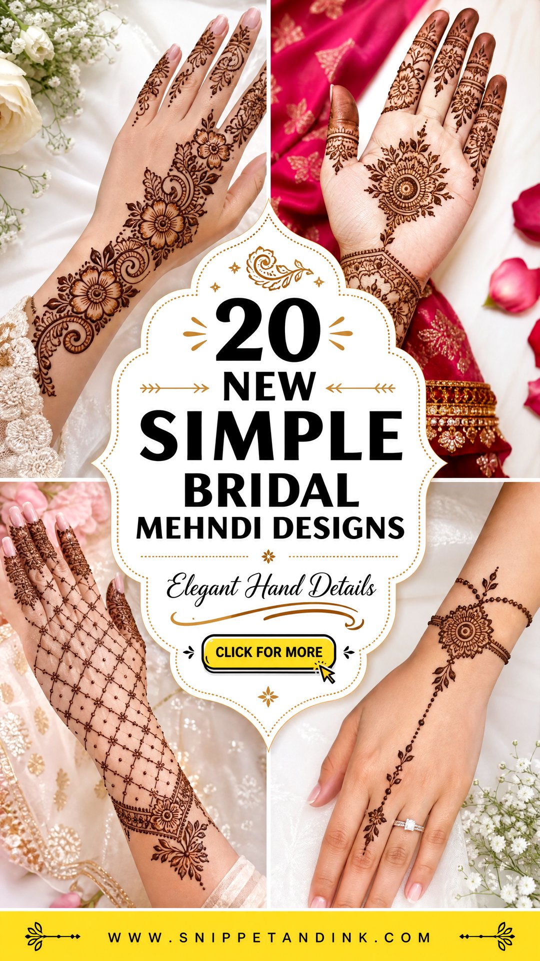 20 New Simple Bridal Mehndi Designs for Elegant Hands - 20 New Simple Bridal Mehndi Designs for Elegant Hands