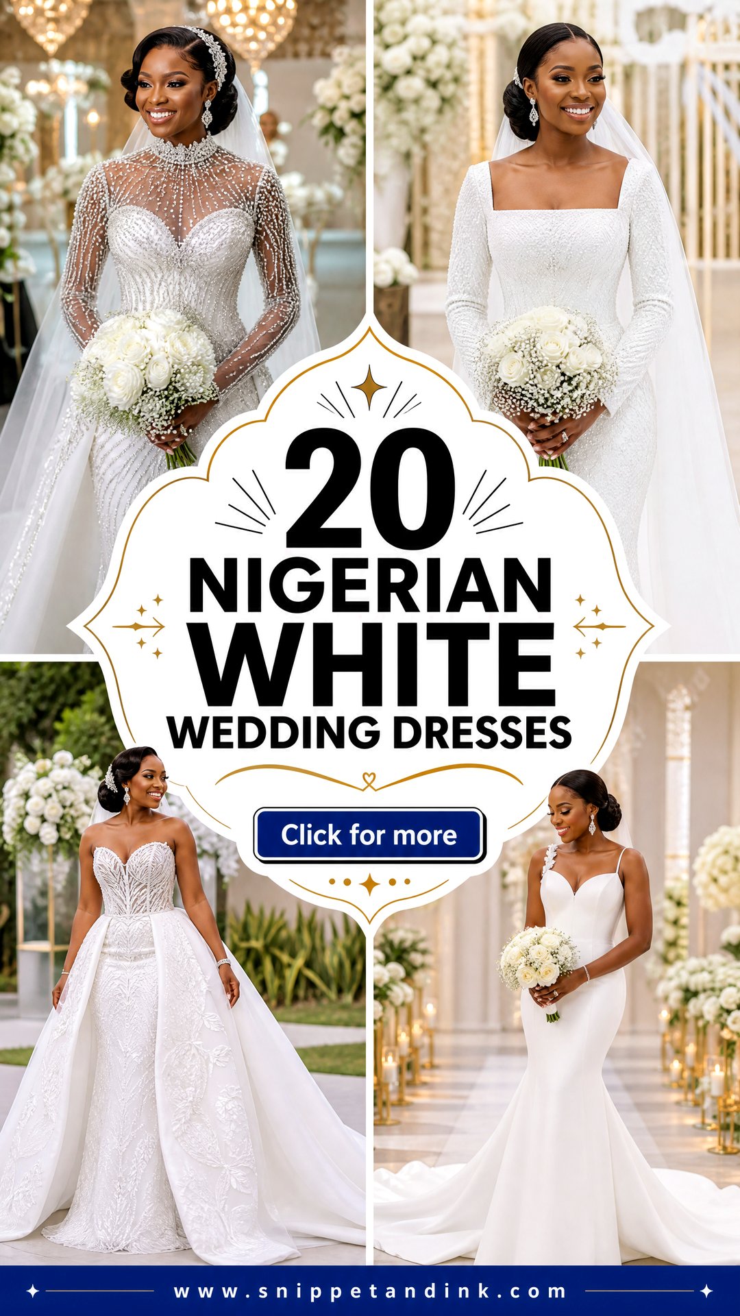 20 Nigerian White Wedding Dresses for Timeless Bridal Style - 20 Nigerian White Wedding Dresses for Timeless Bridal Style