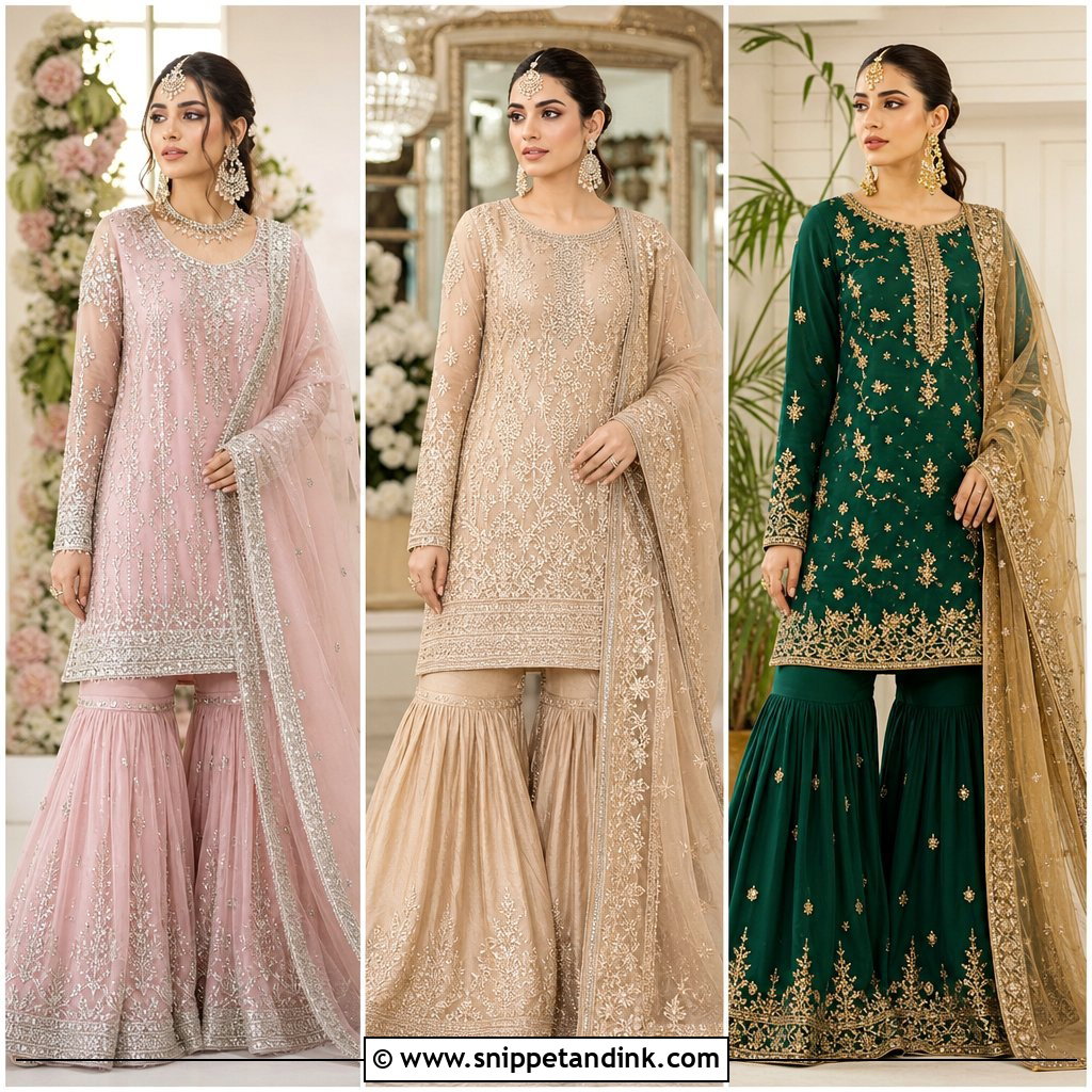 20 Nikkah Gharara Outfit Ideas for a Truly Regal Wedding Look