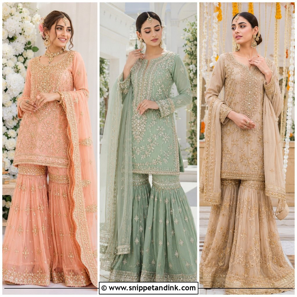 20 Nikkah Sharara Ideas for a Regal and Radiant Bridal Look